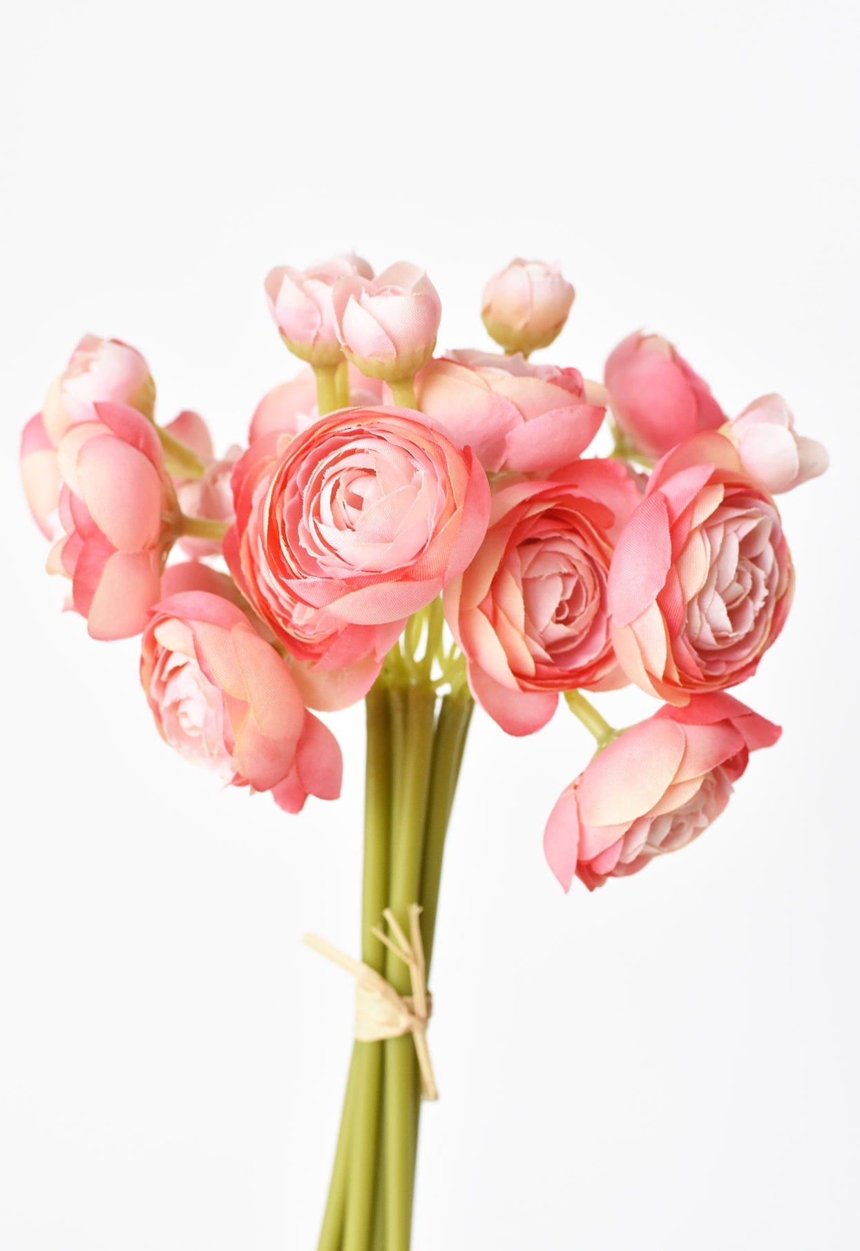 10.5" Faux Light Pink Ranunculus Stem Bundle (Online exclusive)