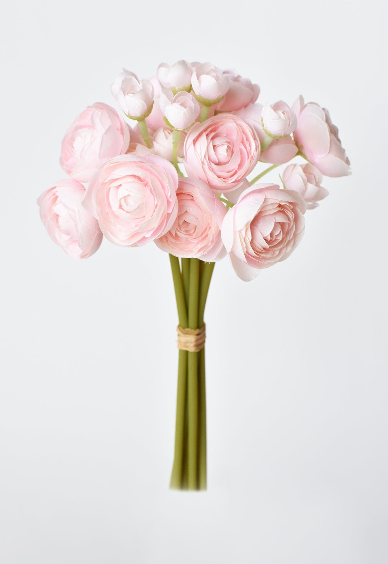10" Faux  Pale Pink Ranunculus Stem Bundle (Online exclusive)