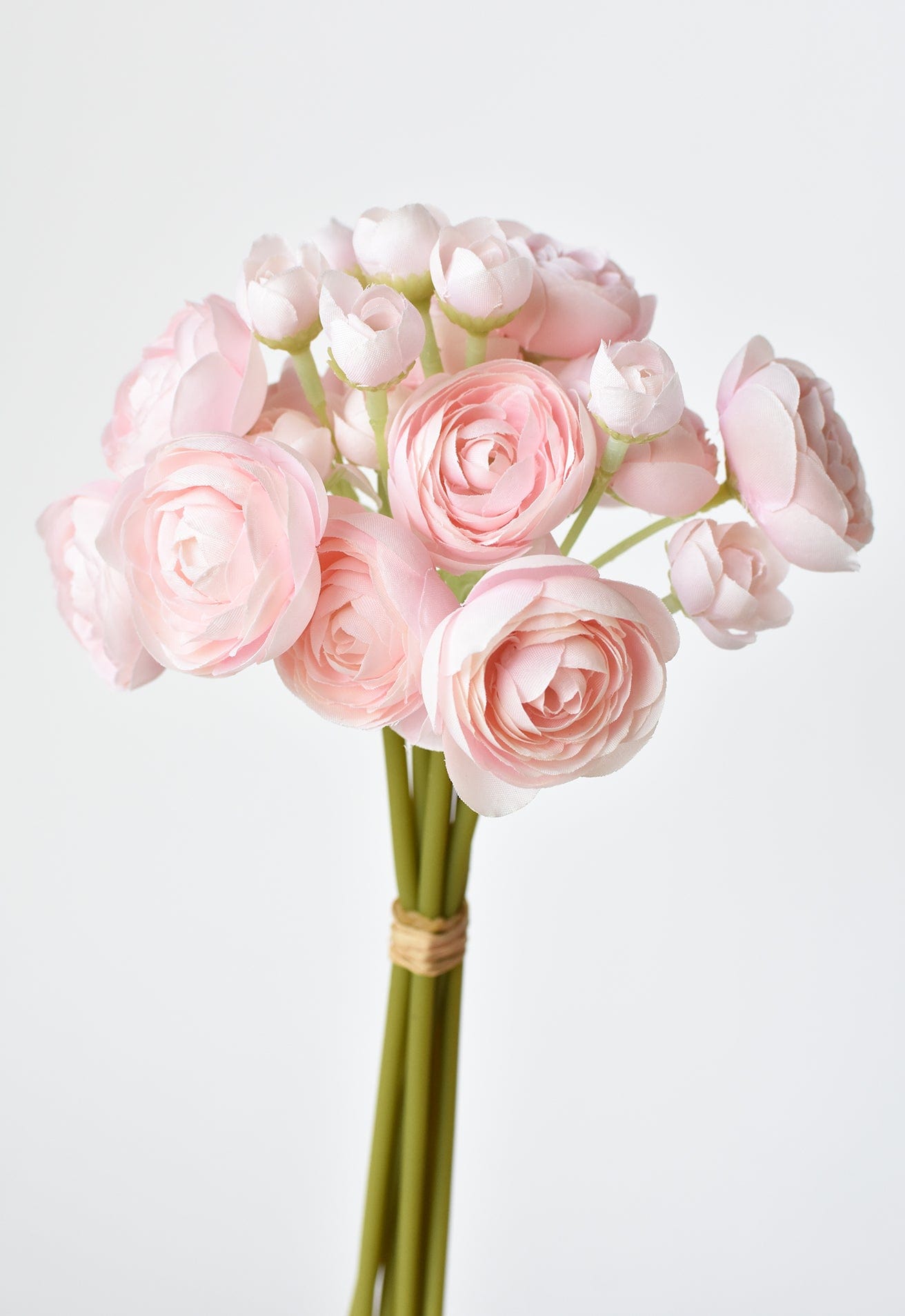 10" Faux  Pale Pink Ranunculus Stem Bundle (Online exclusive)