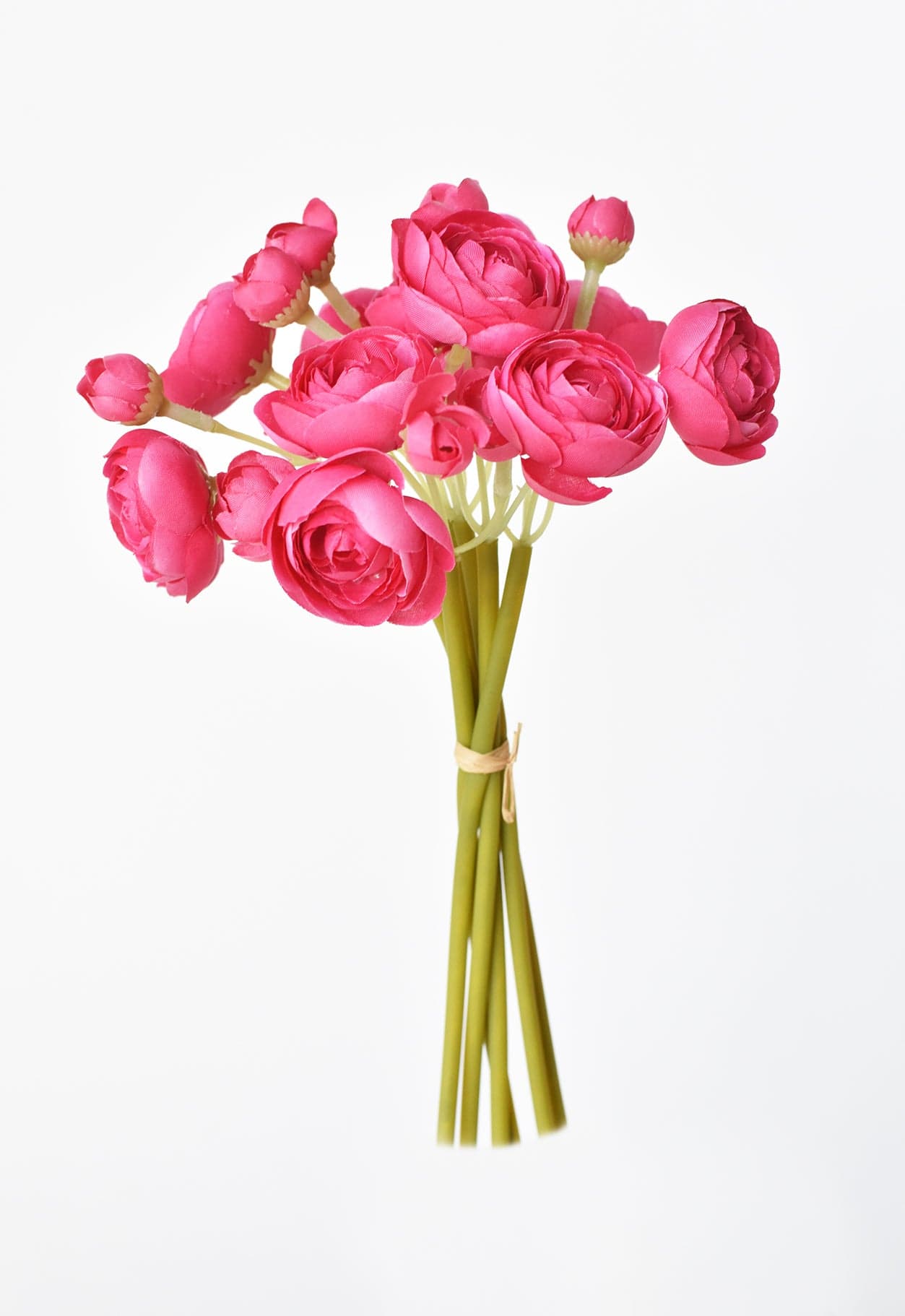 10.5" Faux Dark Pink Ranunculus Stem Bundle (Online exclusive)