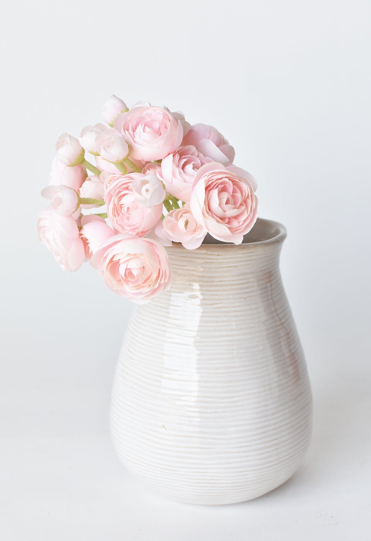 10" Faux  Pale Pink Ranunculus Stem Bundle (Online exclusive)