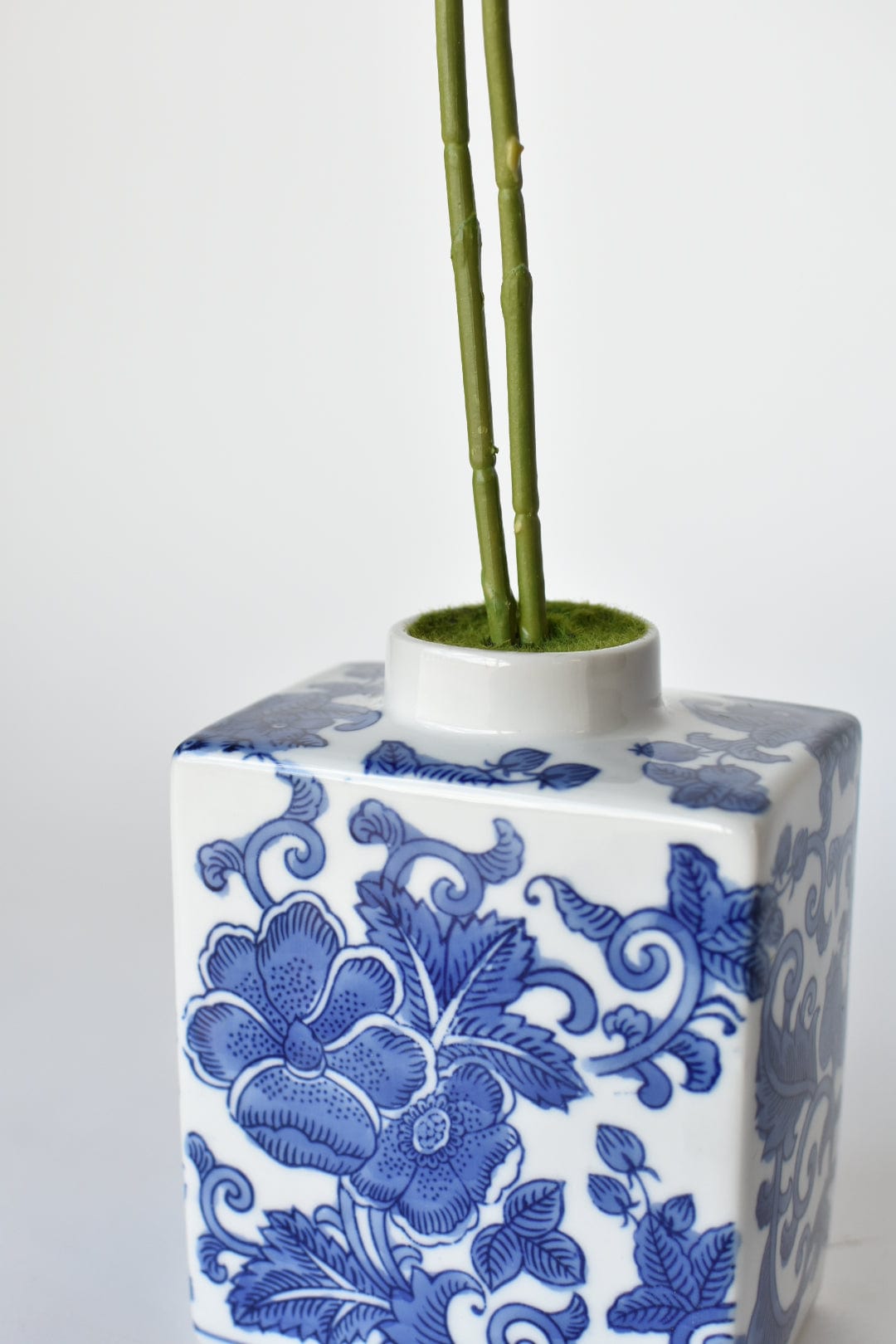 20" Faux Phalaenopsis Orchid in Blue/White Container (Online Exclusive)