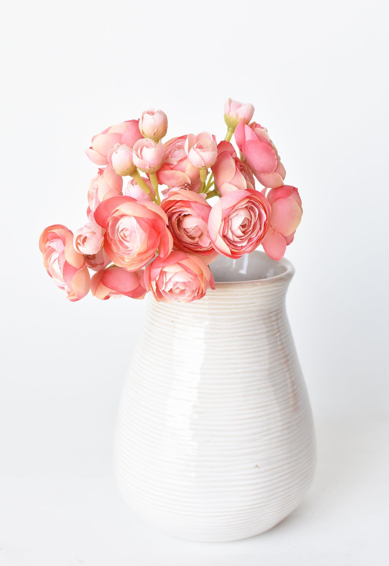 10.5" Faux Light Pink Ranunculus Stem Bundle (Online exclusive)