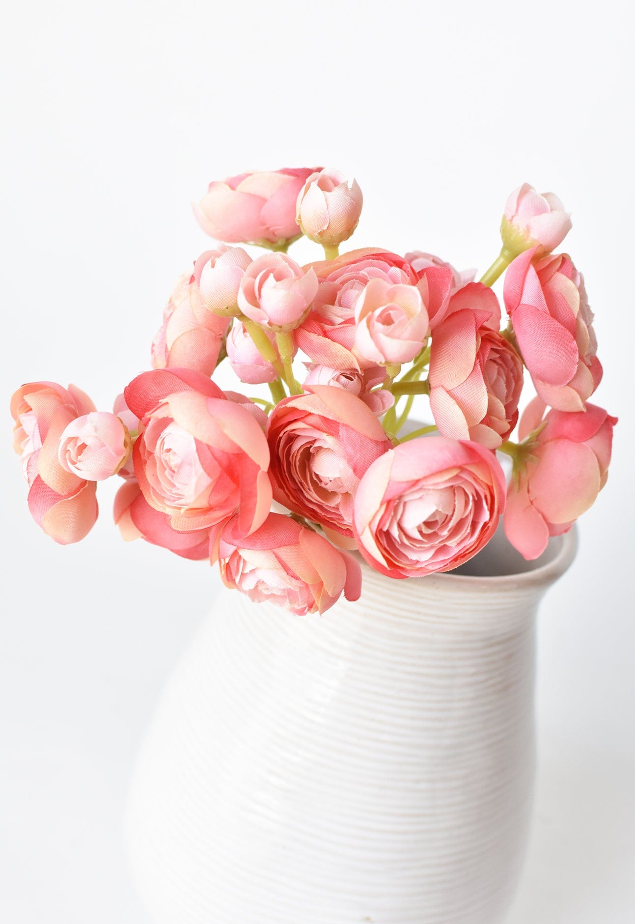10.5" Faux Light Pink Ranunculus Stem Bundle (Online exclusive)