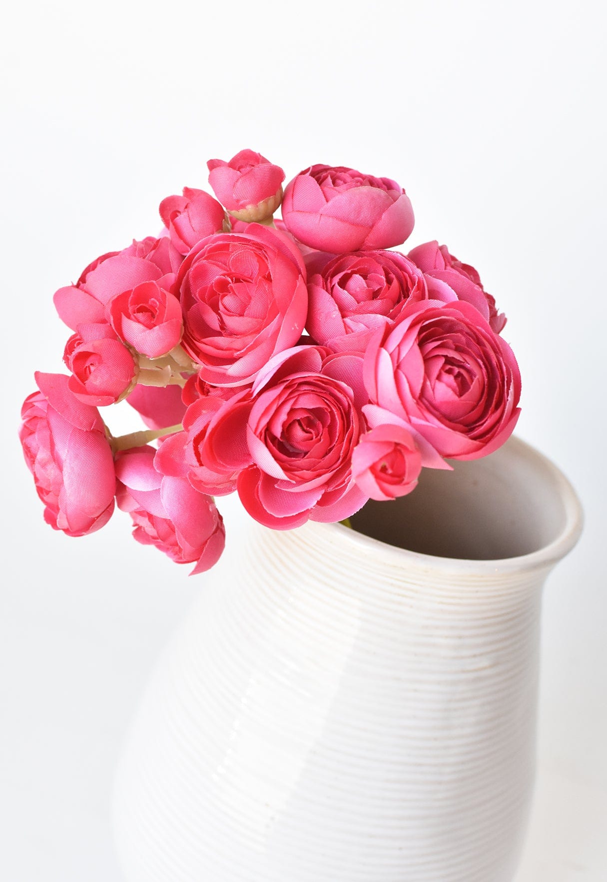 10.5" Faux Dark Pink Ranunculus Stem Bundle (Online exclusive)