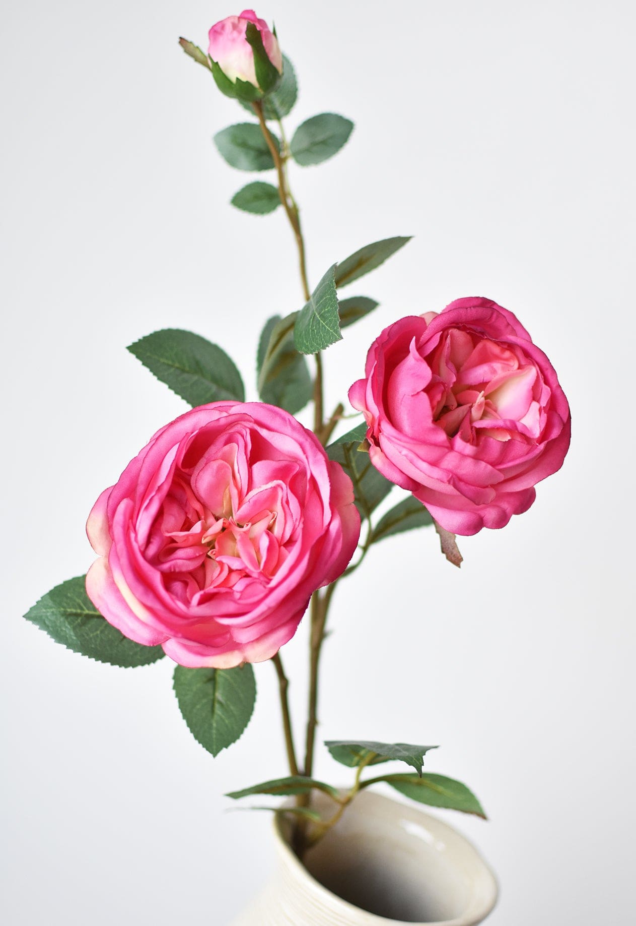 29" Faux Fuchsia Cabbage Rose Stem (Online exclusive)