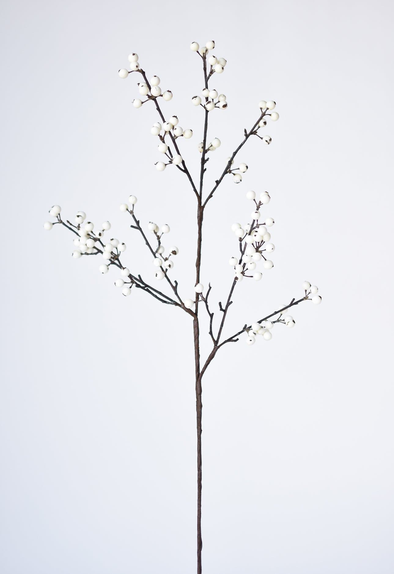 33" Faux White Berry Branch Stem  (online exclusive)