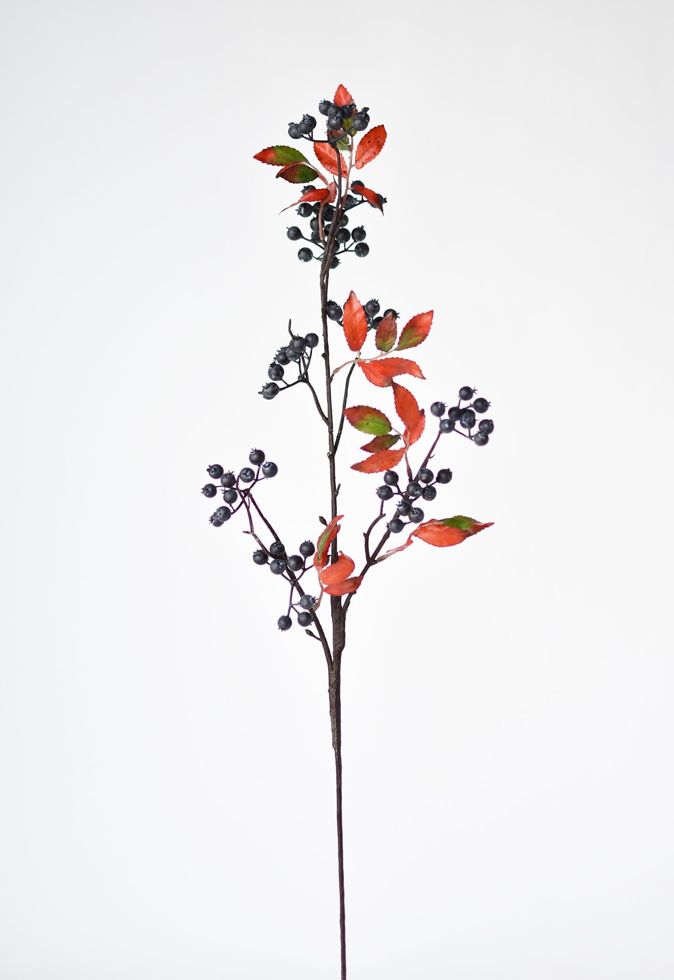 34" Faux Blue Berry w/ Red Foliage Stem (Online exclusive)