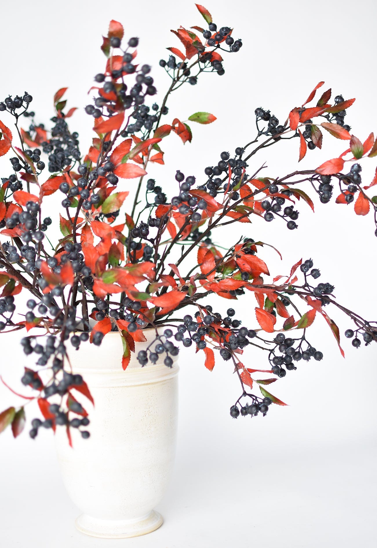 34" Faux Blue Berry w/ Red Foliage Stem (Online exclusive)
