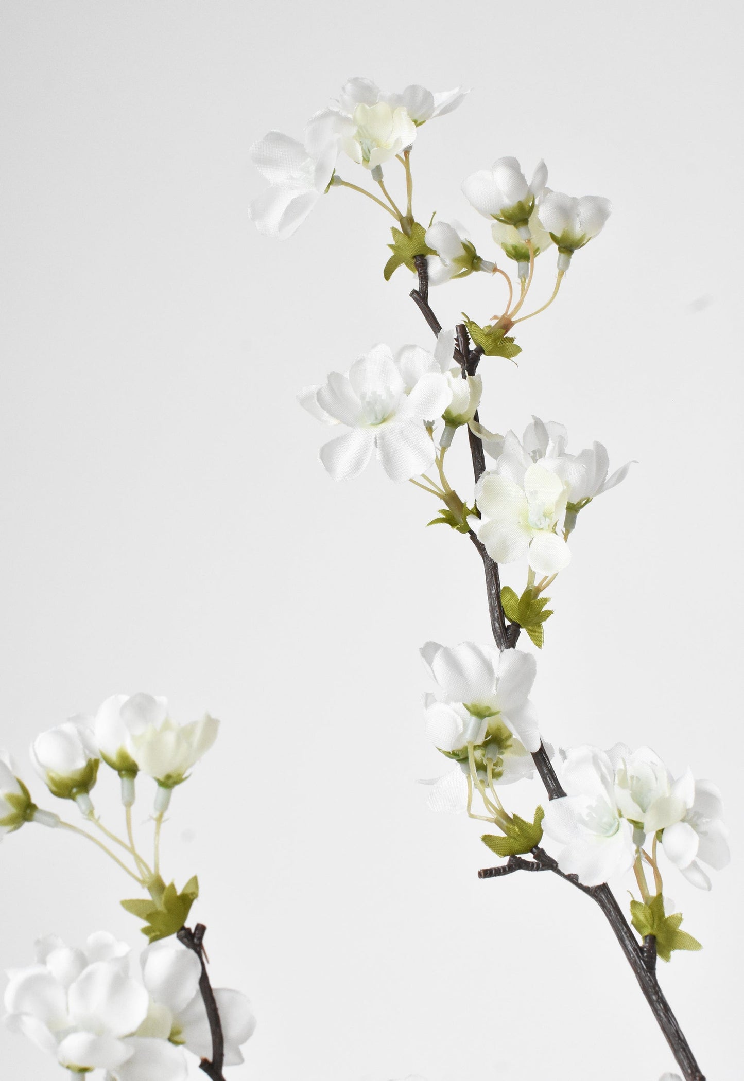 36" Faux Quince Blossom Cream / White Stem Flowering Branch (Online exclusive)