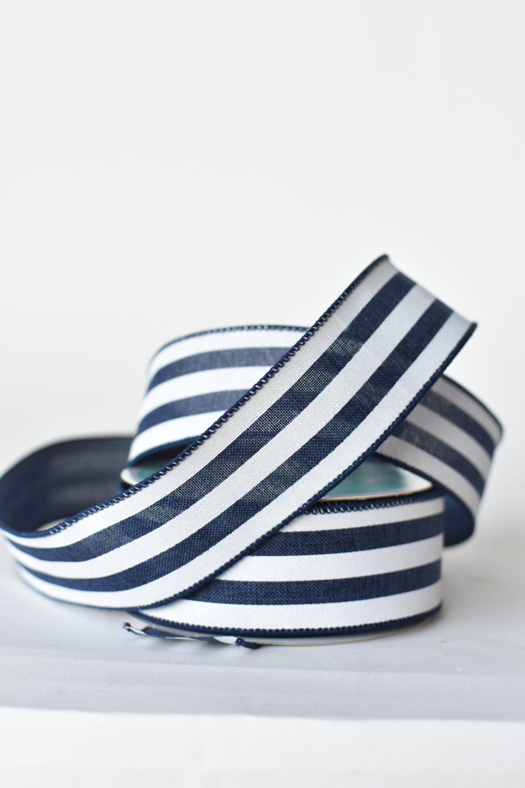 1 1/2" x 10yd Navy and White Stripe Ribbon (Online exclusive)