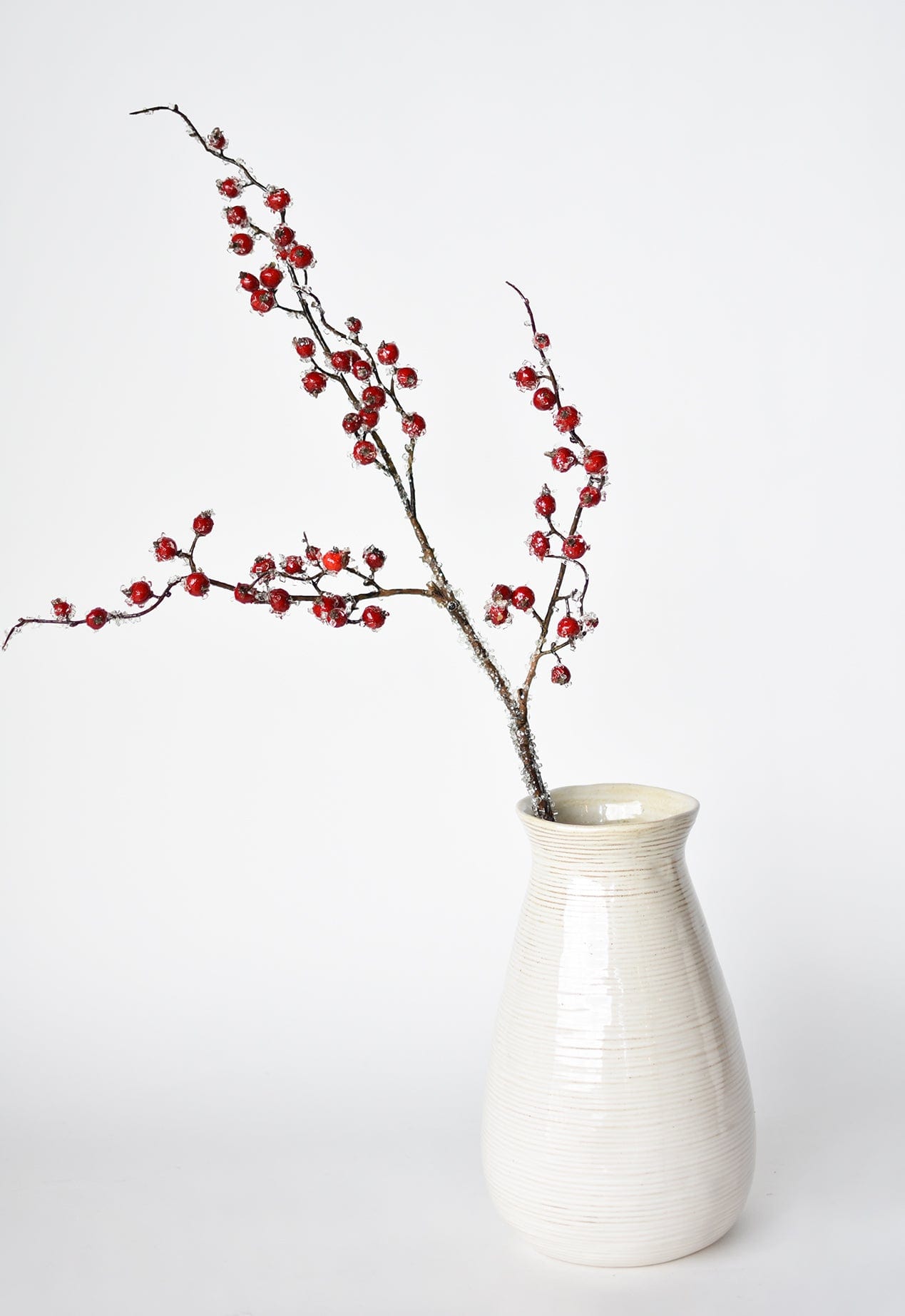 29" Faux Iced Red Berry Stem (Online exclusive)