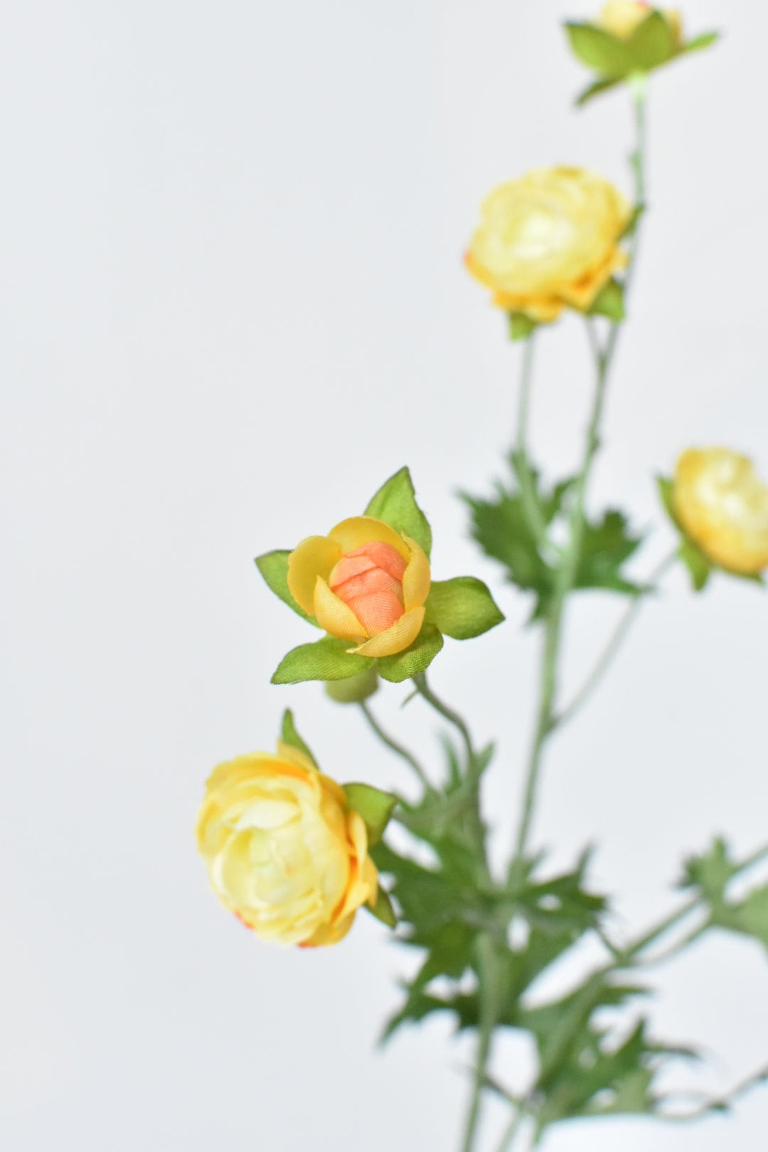 22" Faux Mini Yellow Ranunculus Stem (Online exclusive)
