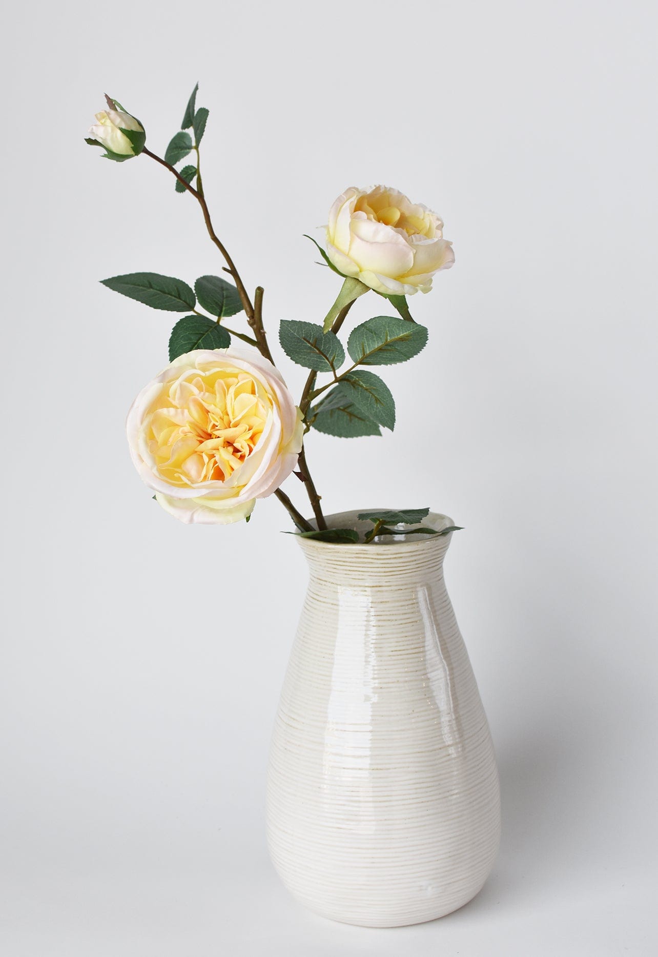 29" Faux Cabbage Rose Stem Yellow / Apricot (Online exclusive)