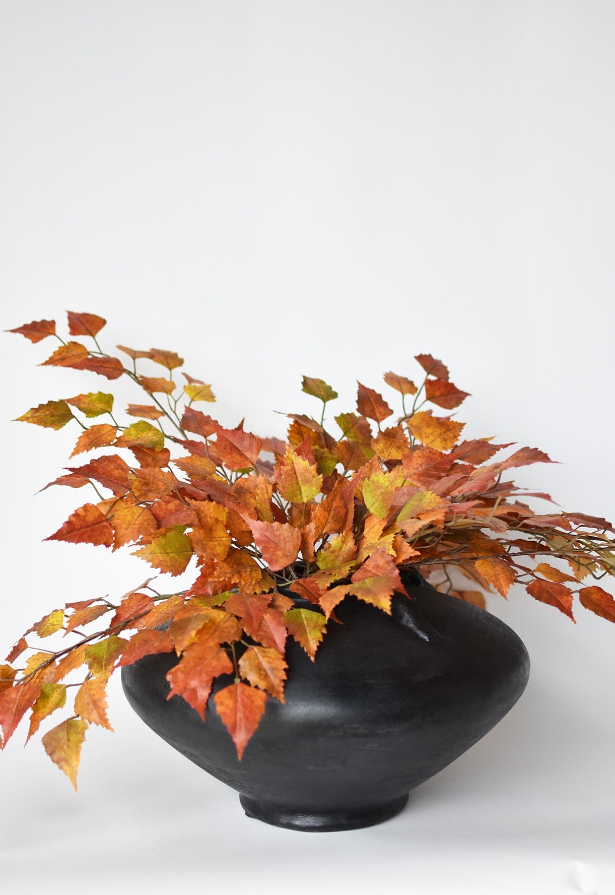 26" Faux Birch Leaf Stem Red / Orange / Yellow (online exclusive)