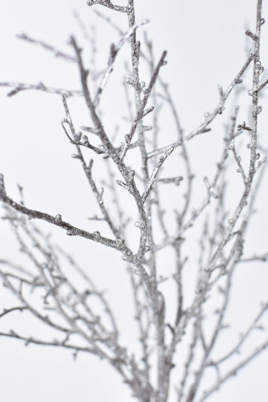 31" Faux Ice Glittered Twig Bundle (3 Stems) (Online Exclusive)
