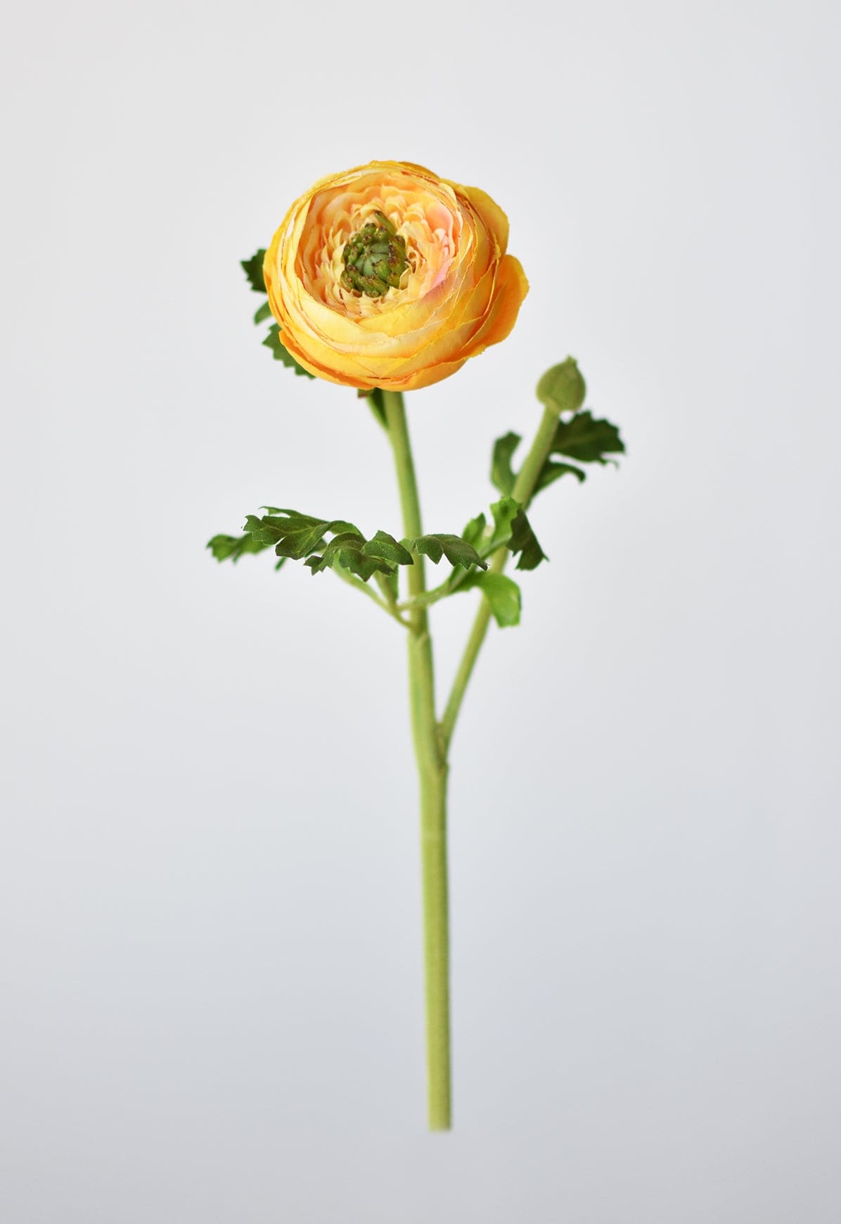 13" Faux Yellow Gold Ranunculus Stem (Online exclusive)