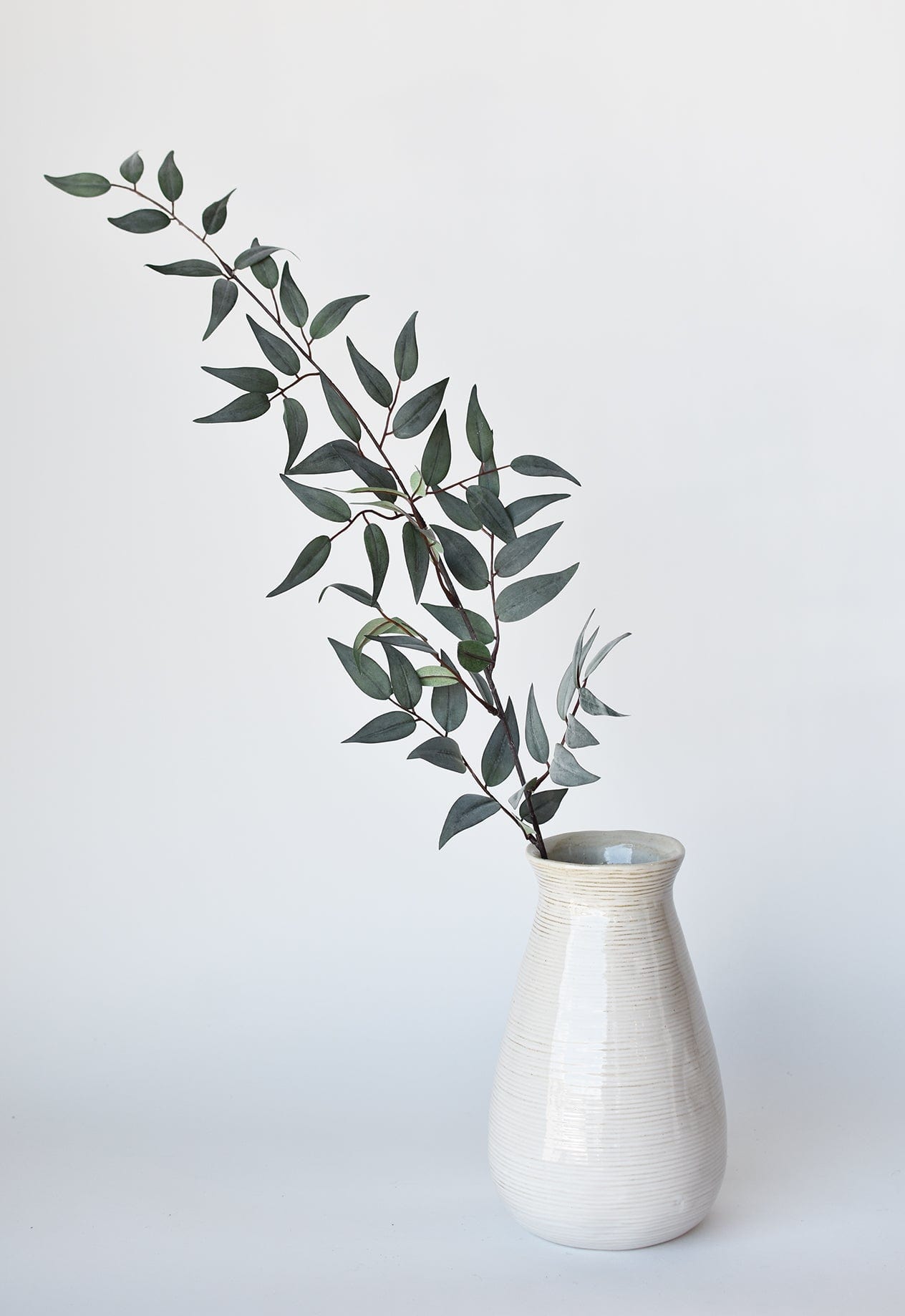 36" Faux Dark Green/Gray Ruscus Leaf Stem (Online exclusive)