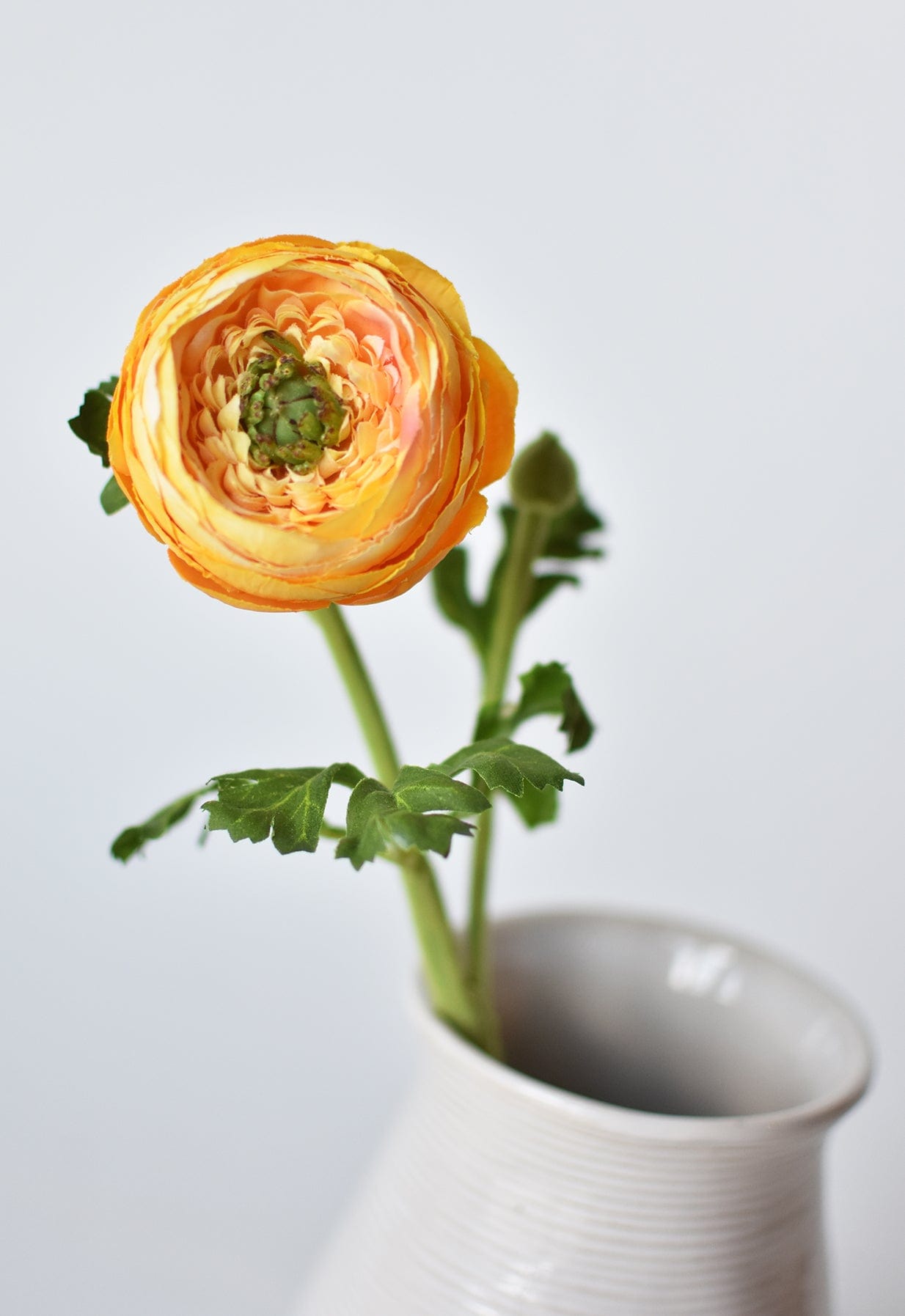 13" Faux Yellow Gold Ranunculus Stem (Online exclusive)