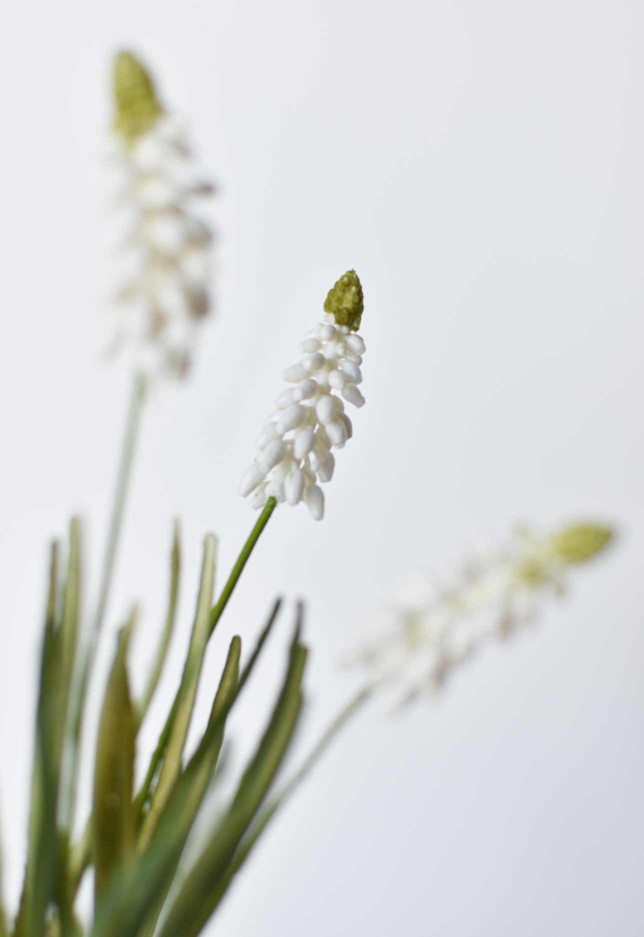 12.5" Faux White Muscari Bush Grape Hyacinth (Online exclusive)