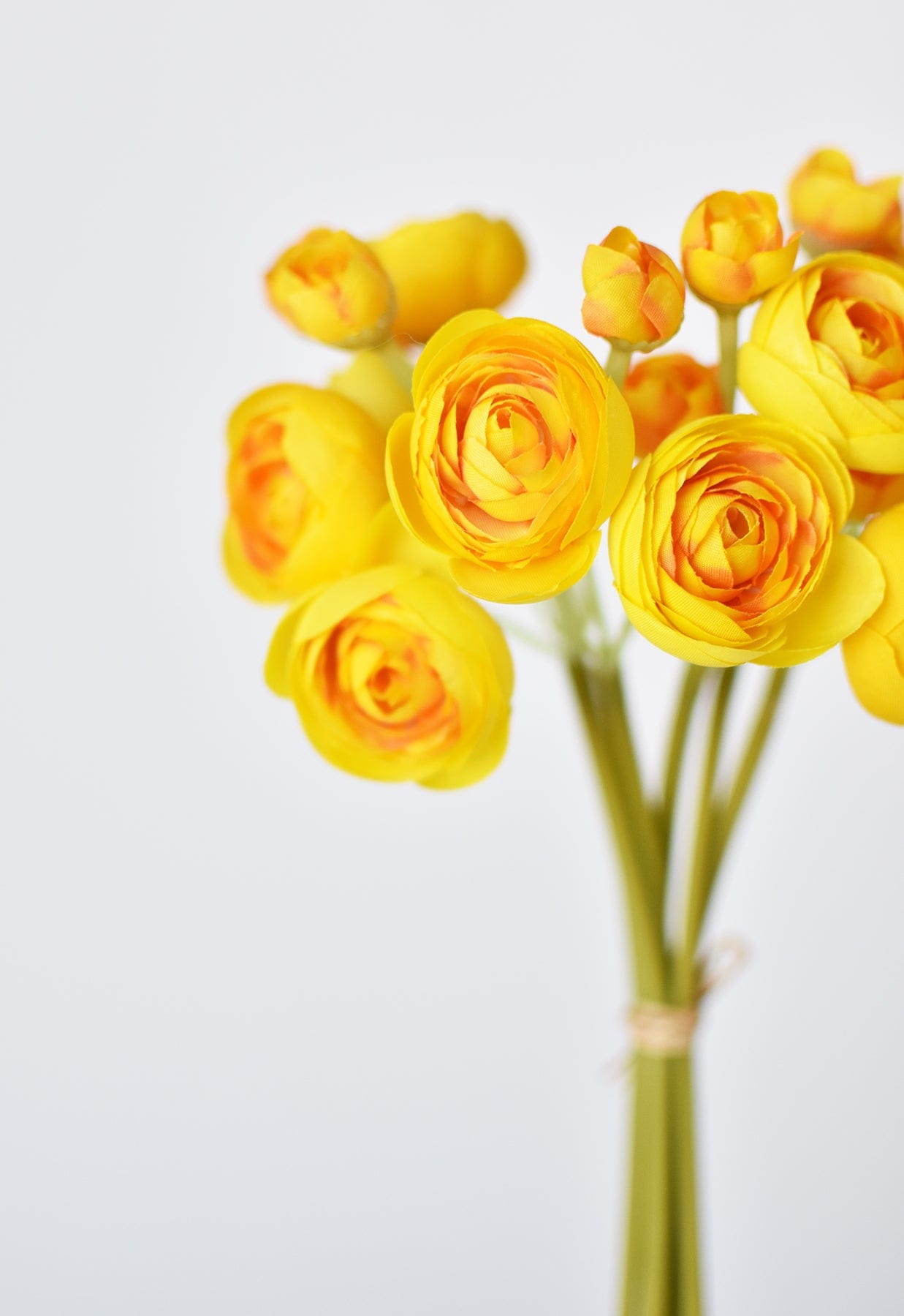 10" Faux Yellow Ranunculus Stem Bundle (Online exclusive)