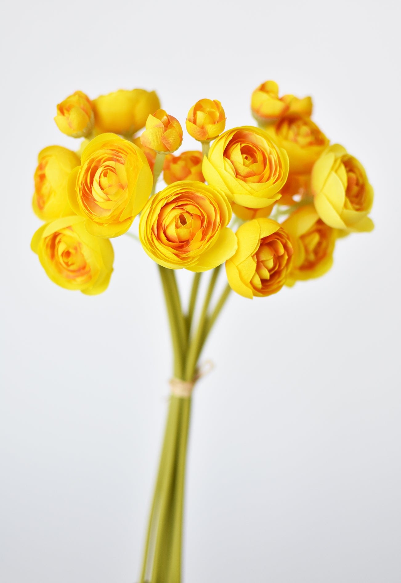 10" Faux Yellow Ranunculus Stem Bundle (Online exclusive)