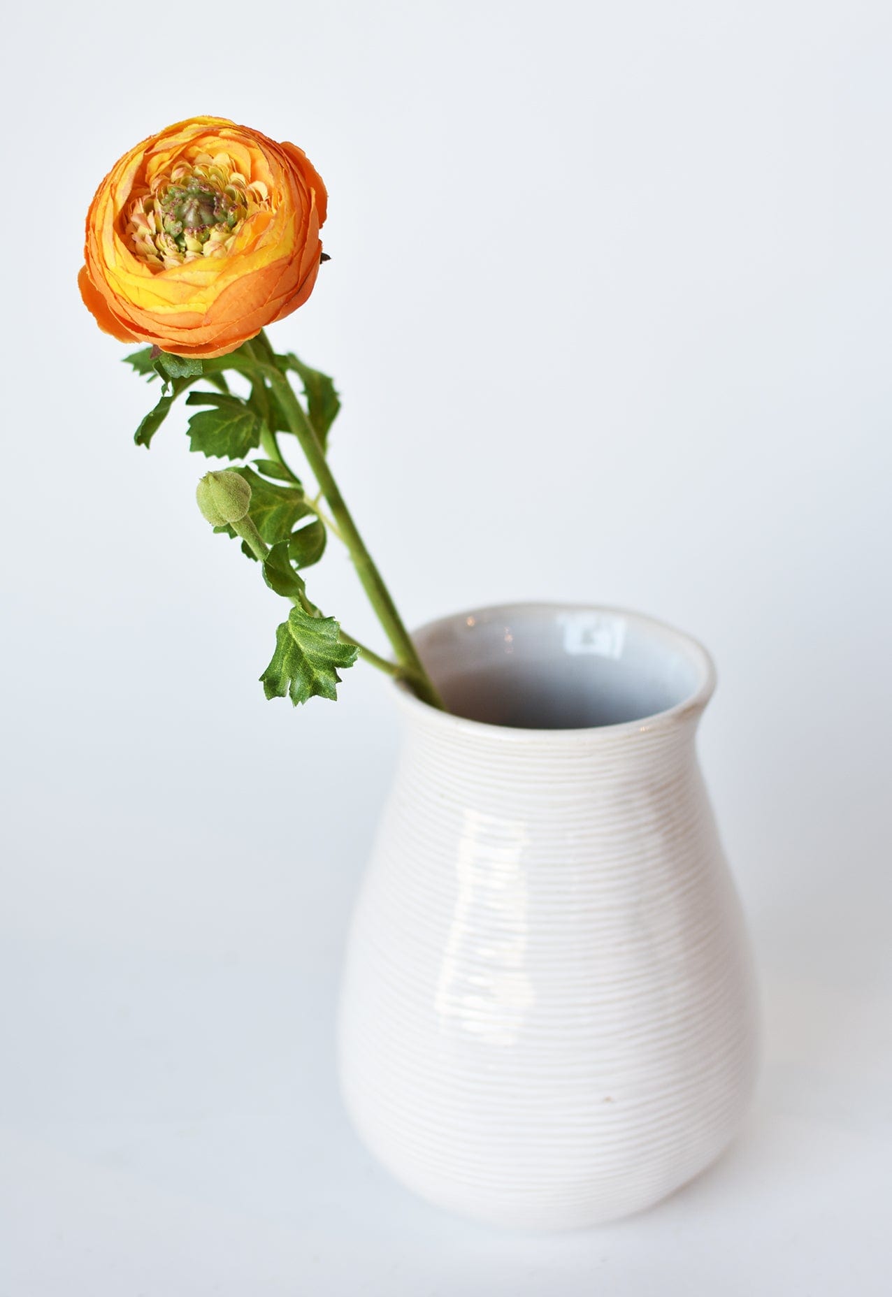 13" Faux Orange Ranunculus Stem (Online exclusive)