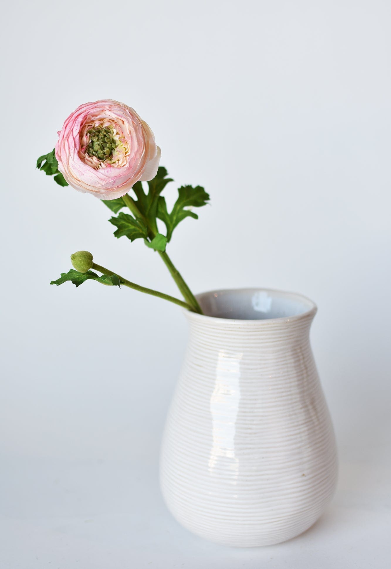 13" Faux Blush Ranunculus Stem (Online exclusive)