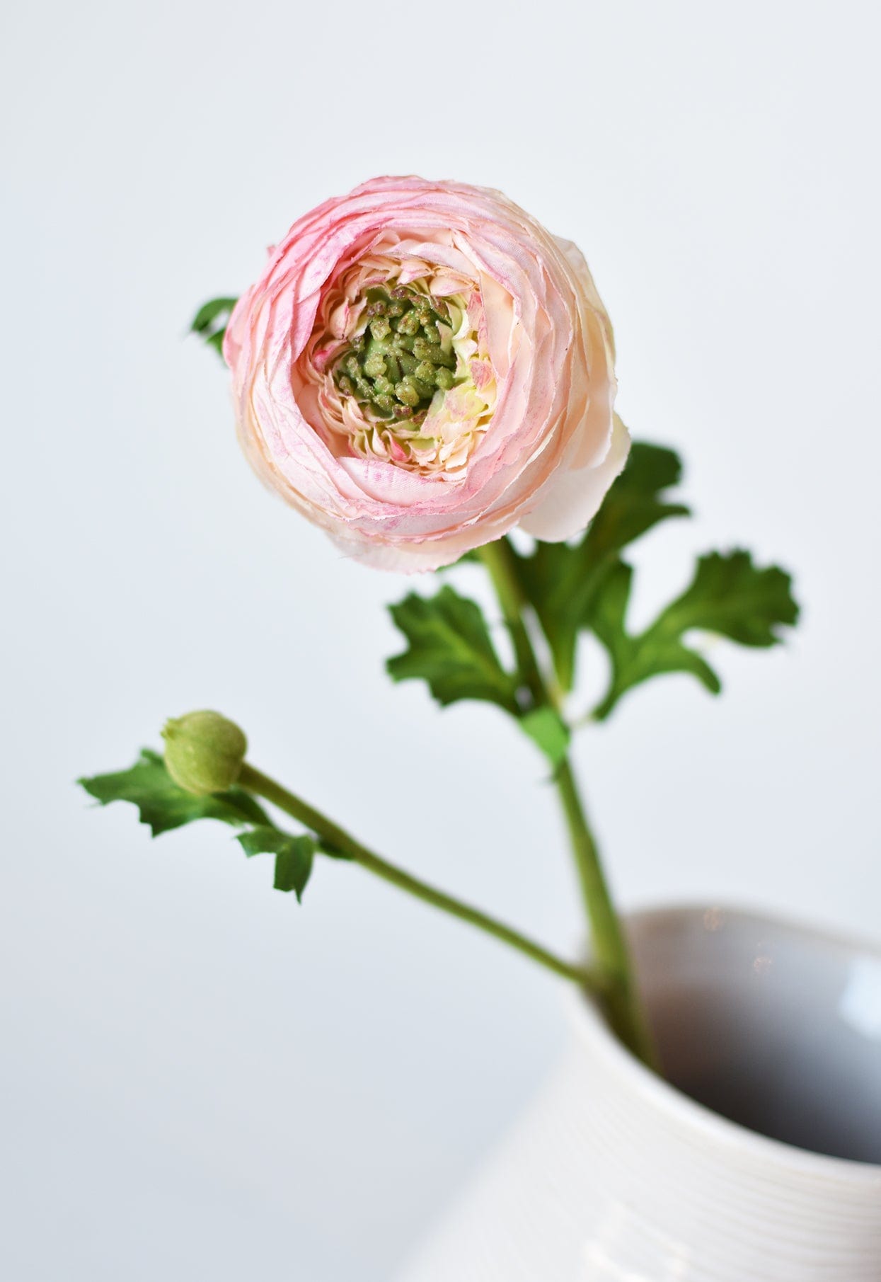 13" Faux Blush Ranunculus Stem (Online exclusive)