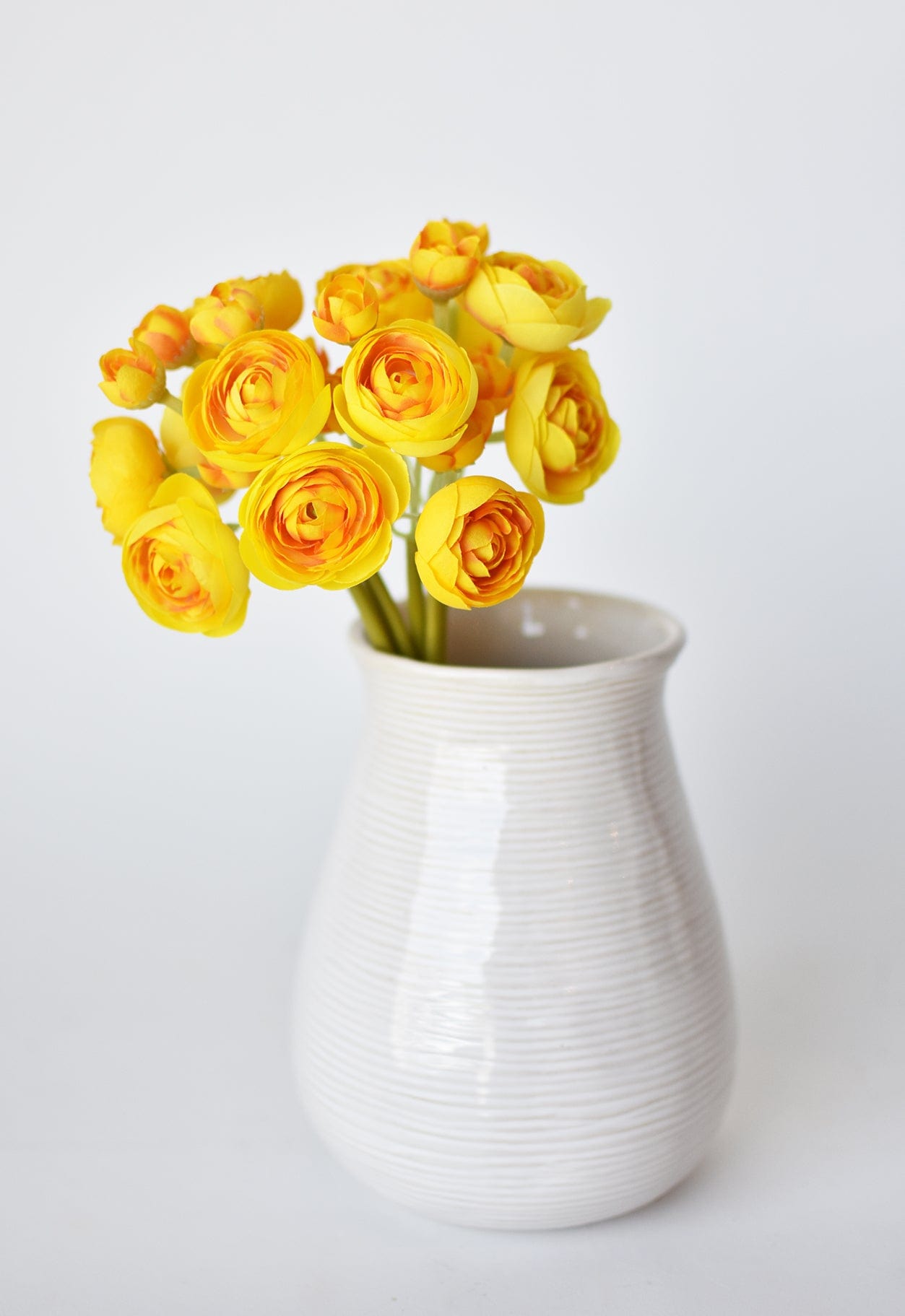 10" Faux Yellow Ranunculus Stem Bundle (Online exclusive)