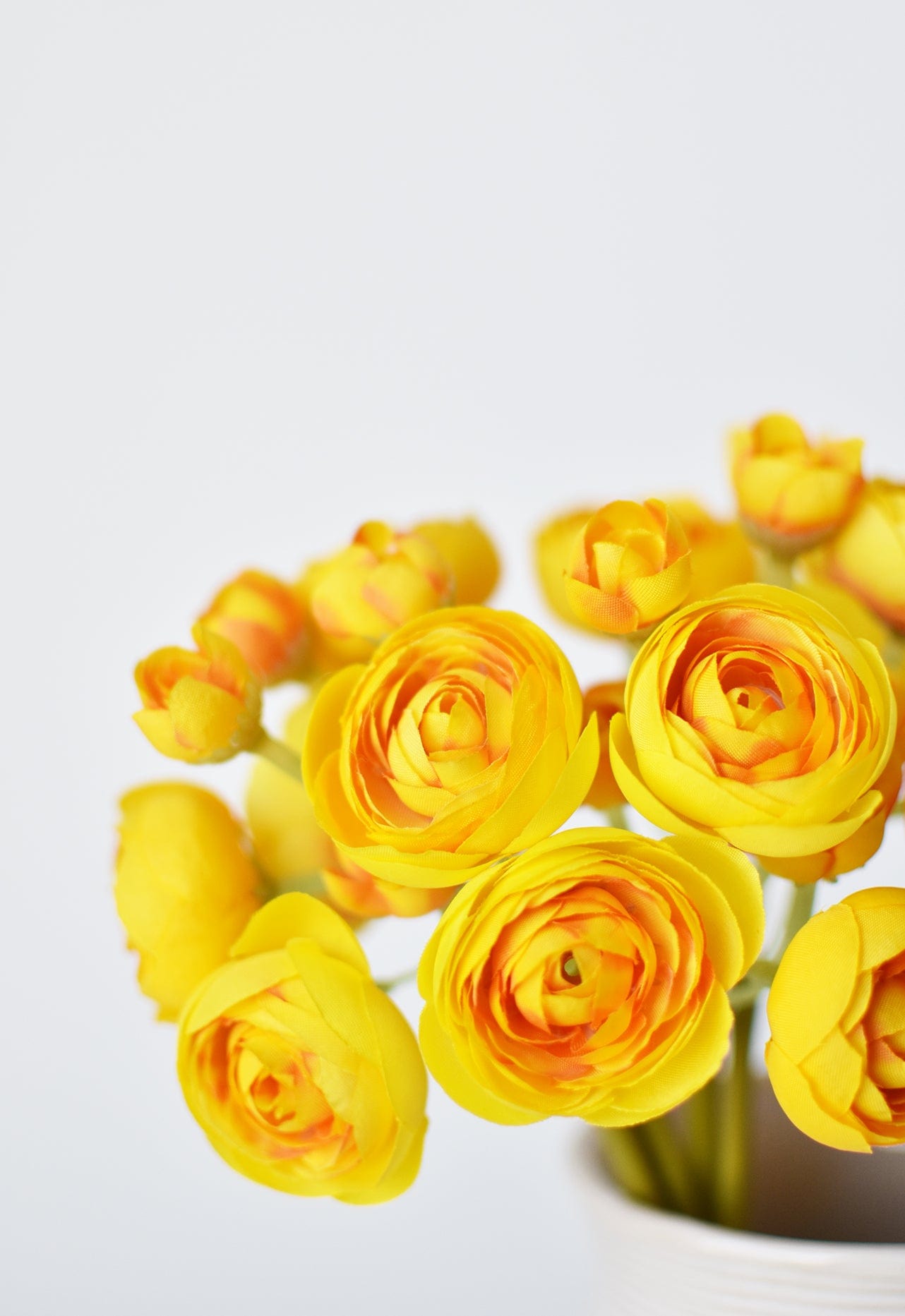 10" Faux Yellow Ranunculus Stem Bundle (Online exclusive)