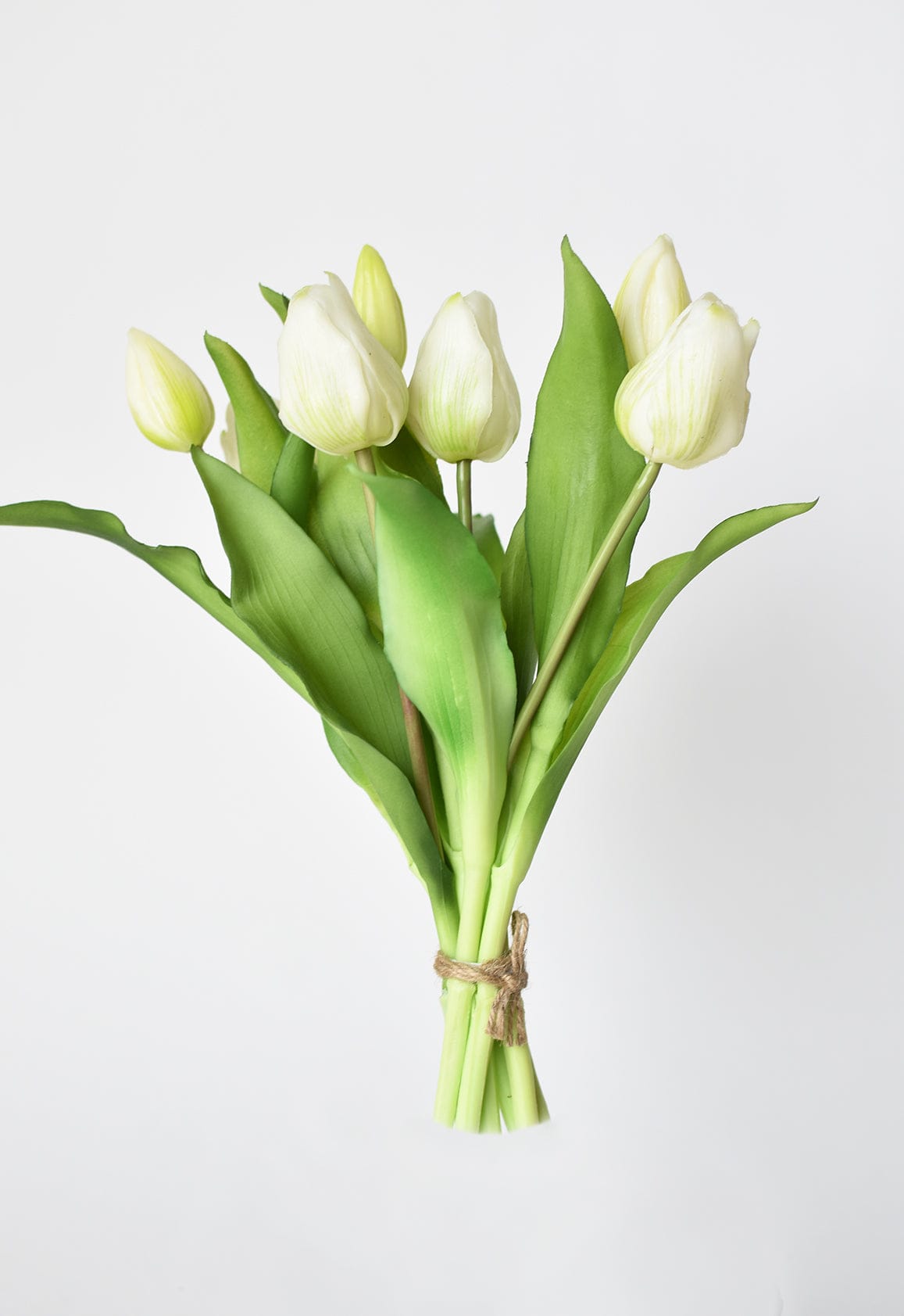11.75" Faux Real Touch White Tulip Stem Bundle  (online exclusive)