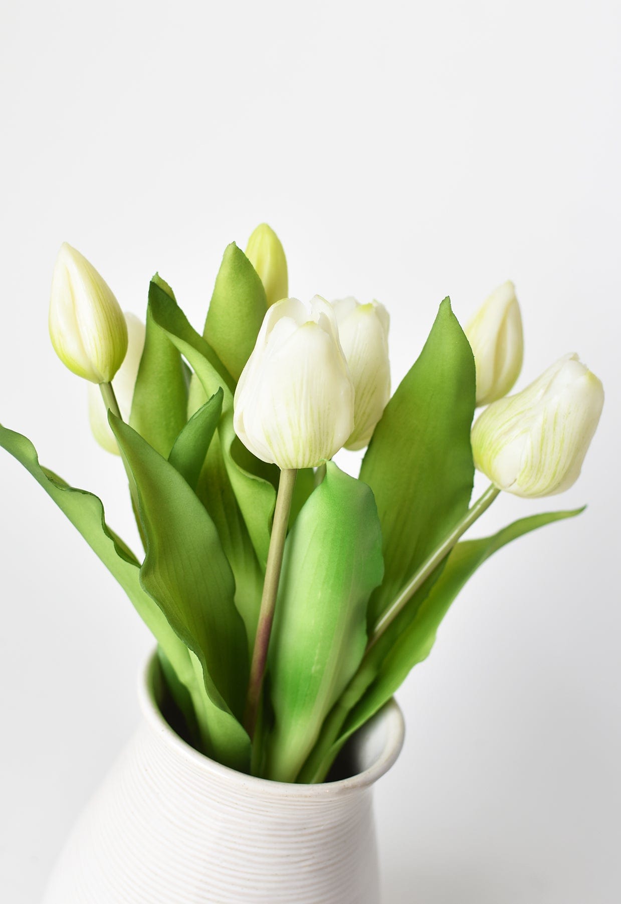 11.75" Faux Real Touch White Tulip Stem Bundle  (online exclusive)