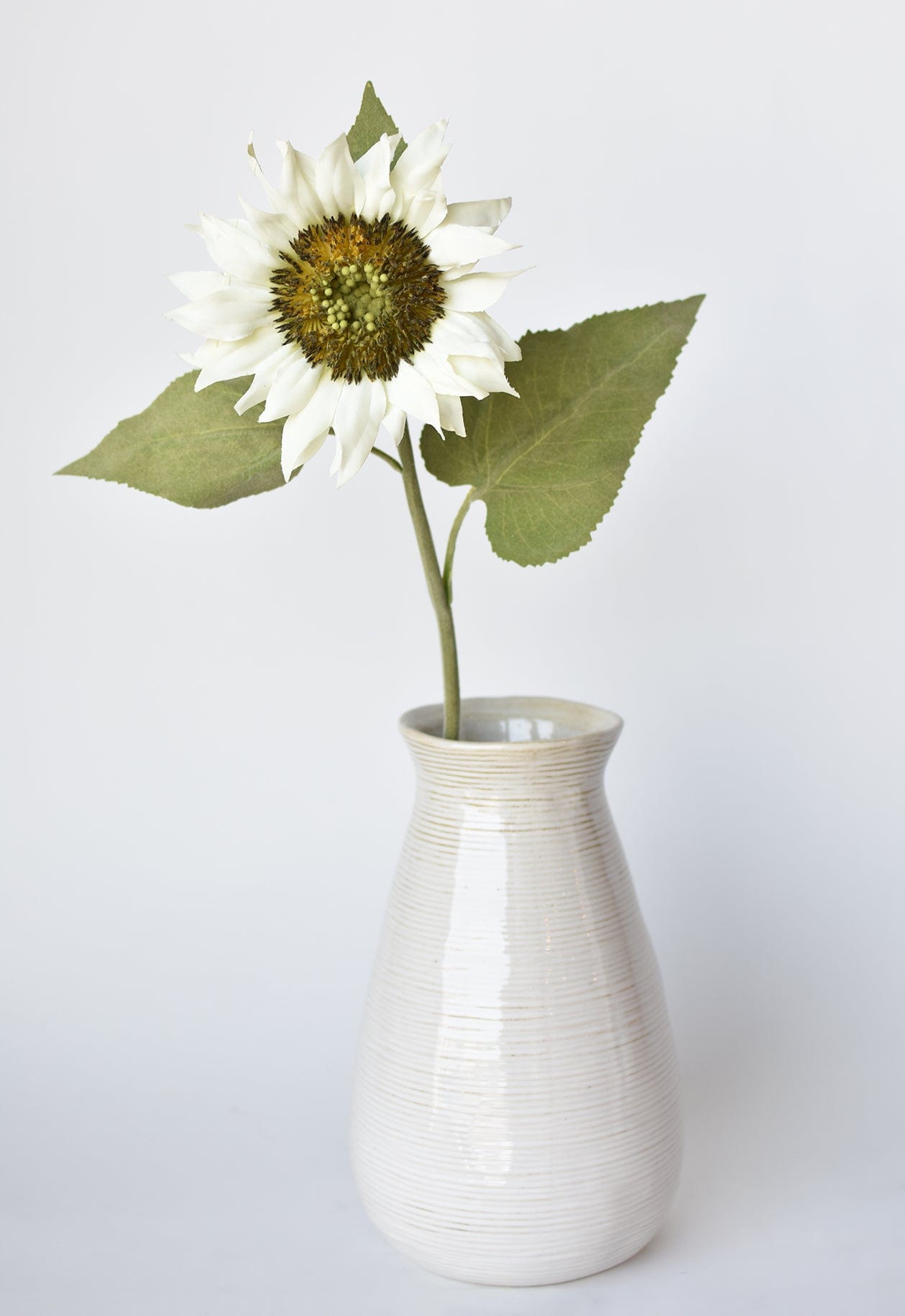 25" Faux Sunflower Stem White (Online exclusive)