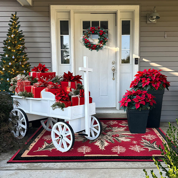 54 Inch Wood and Iron White Display Rolling Cart (Online Exclusive)