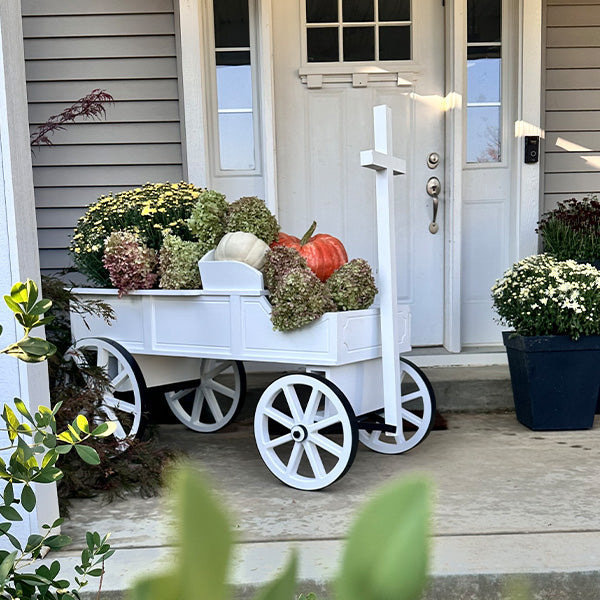 54 Inch Wood and Iron White Display Rolling Cart (Online Exclusive)