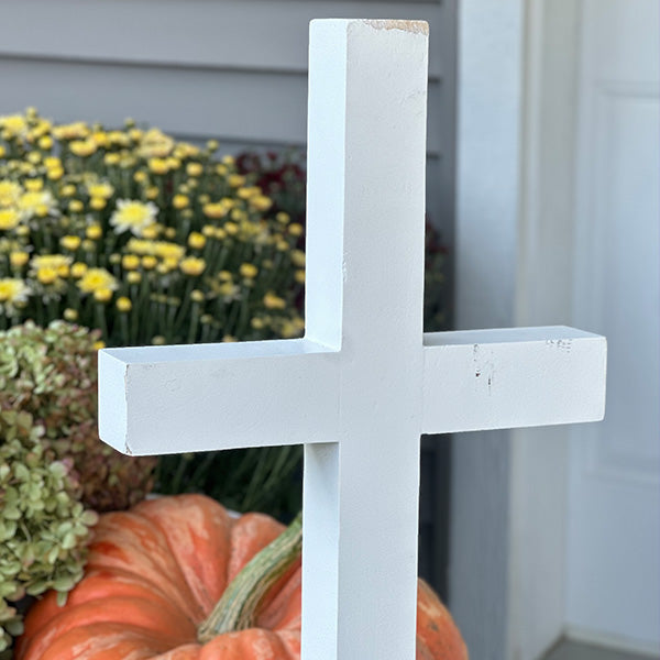 54 Inch Wood and Iron White Display Rolling Cart (Online Exclusive)