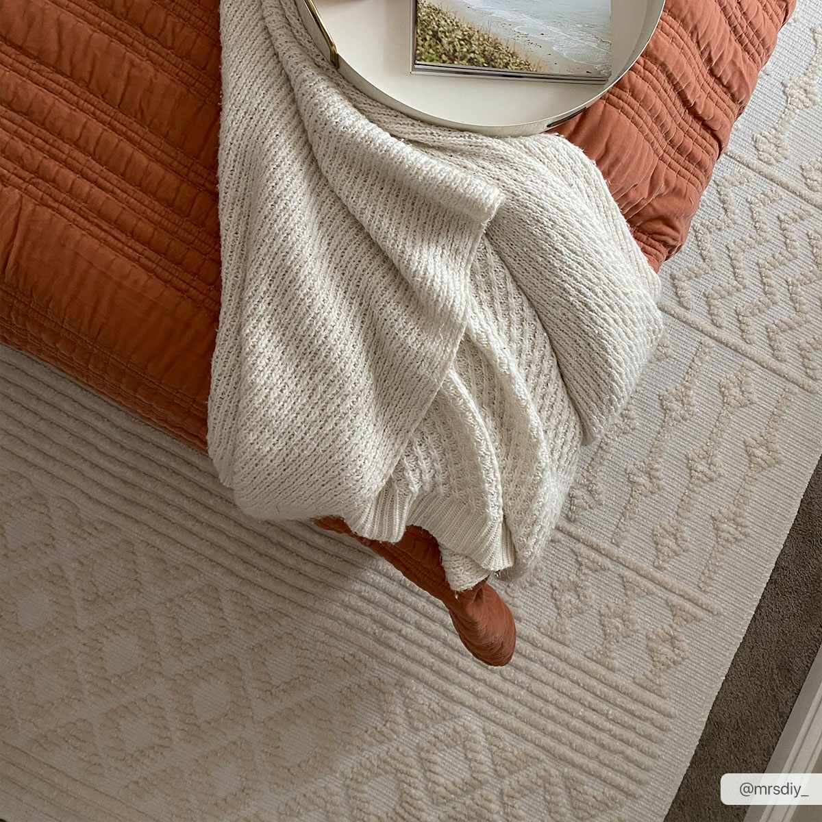 Drago White Washable Area Rug  (online exclusive