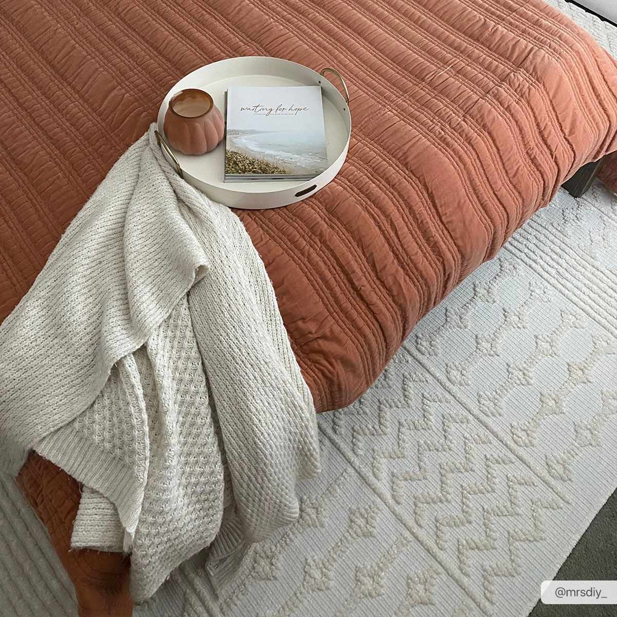 Drago White Washable Area Rug  (online exclusive