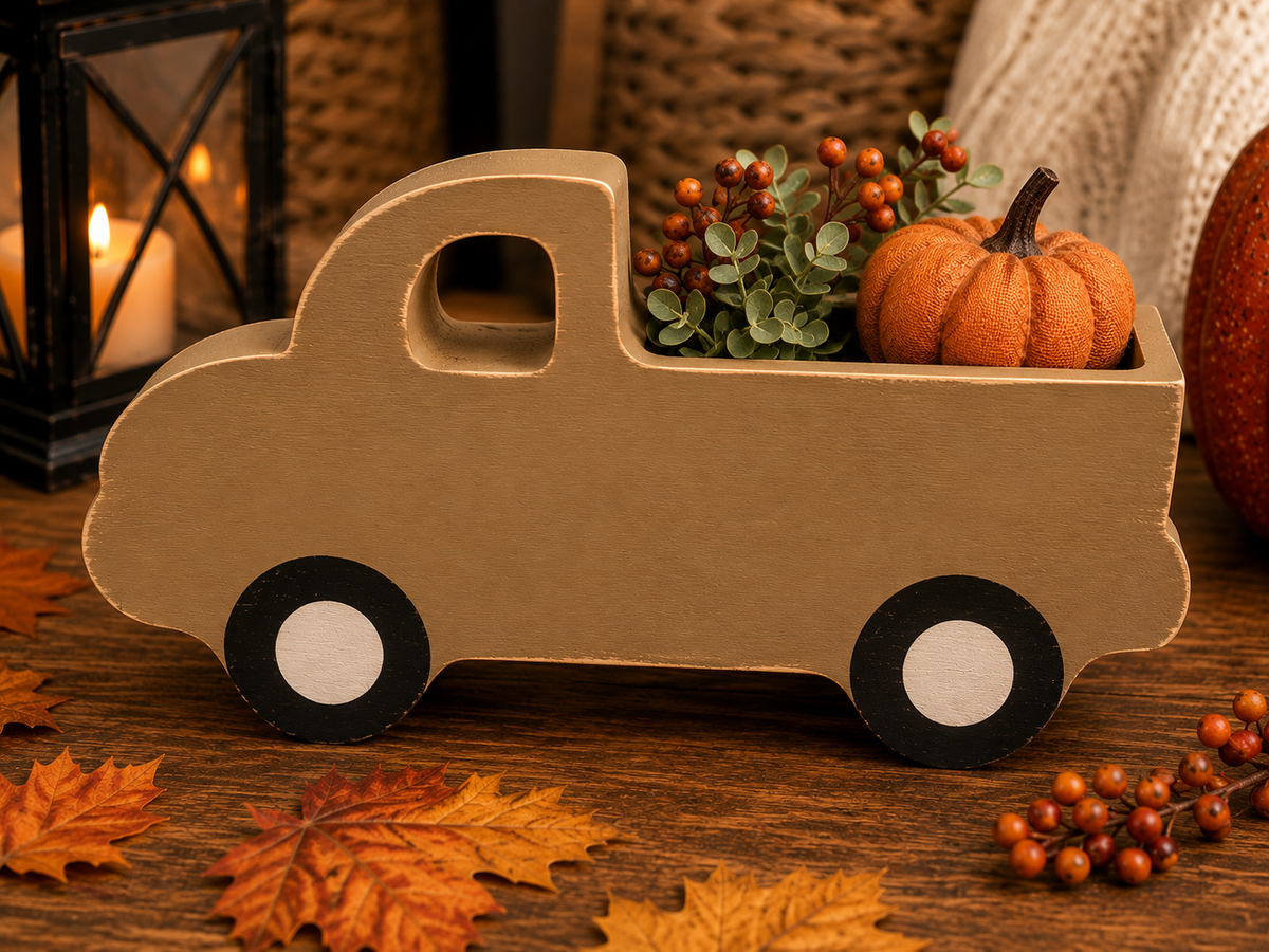 Rustic Wood Truck Décor 🍂🎃