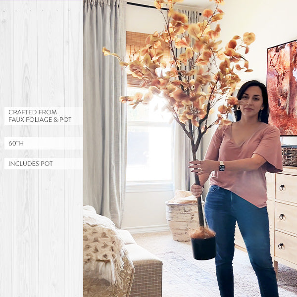 Tall Lifelike Eucalyptus Potted Tree (Online Exclusive)