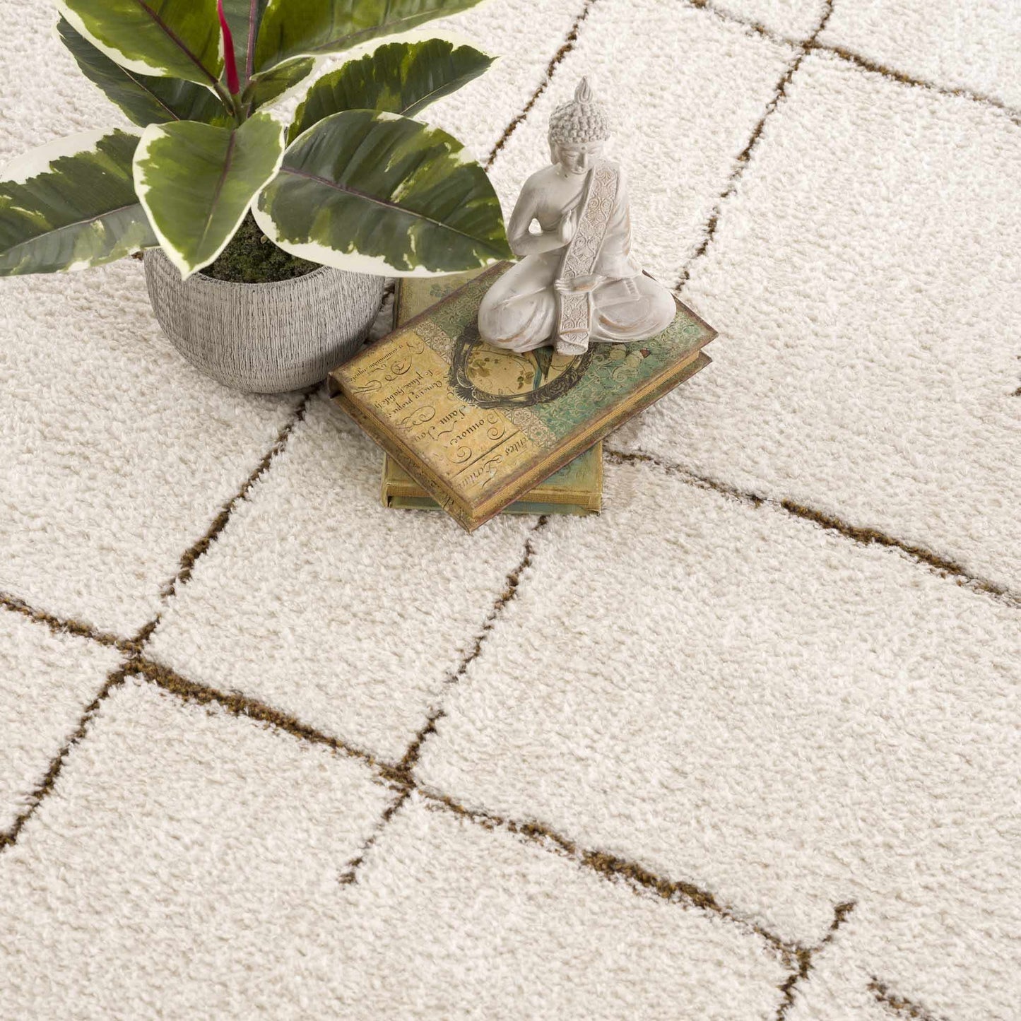 Koume Ivory & Brown Area Rug  (online exclusive