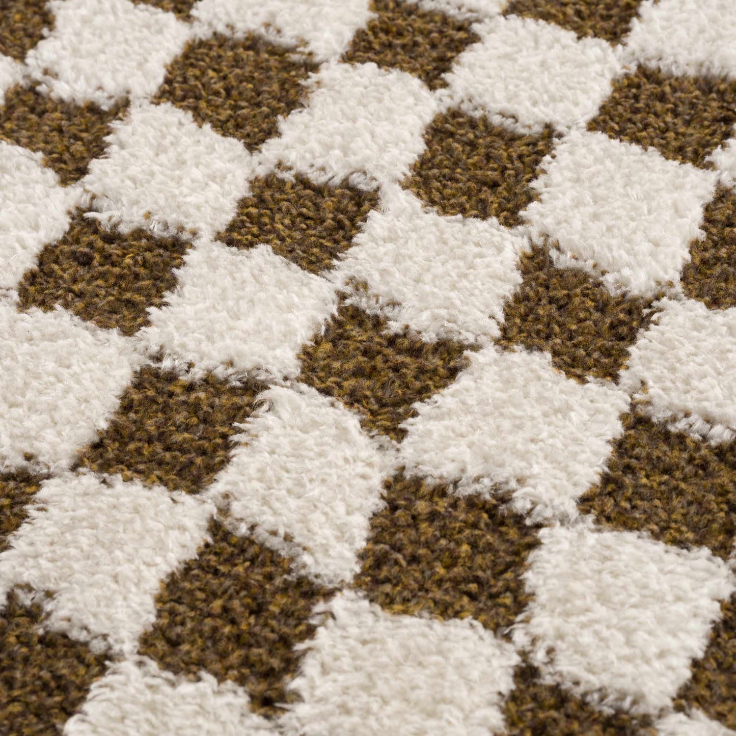Leryn Brown Checkered Plush Rug  (online exclusive