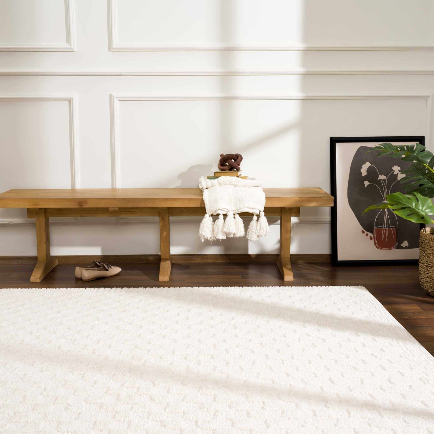Leryn Ivory Checkered Area Rug  (online exclusive