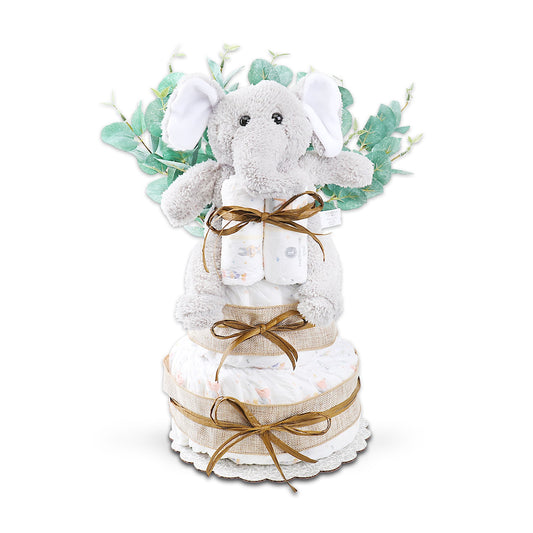 Wild About Baby Two-Tier Diaper Cake Gift (online exclusive)