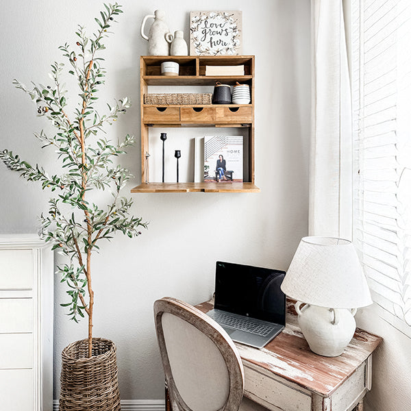 Rustic Oak Wood Fold Down Shelf (Online Exclusive)