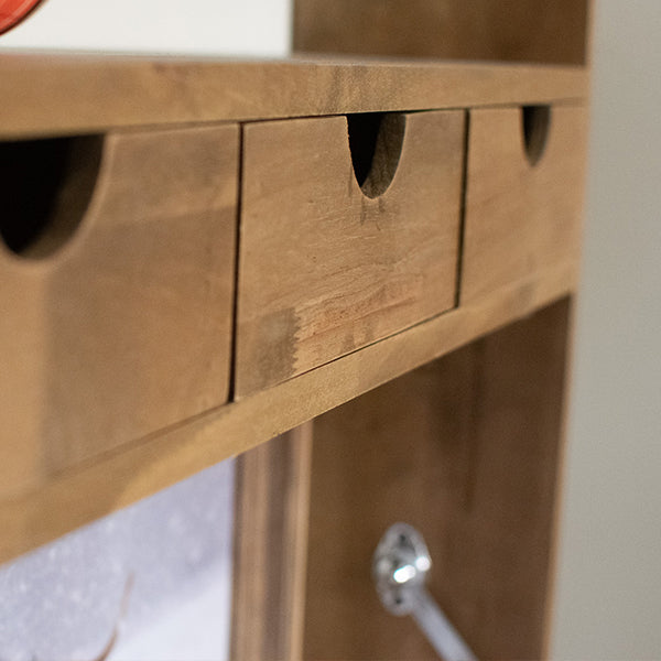 Rustic Oak Wood Fold Down Shelf (Online Exclusive)