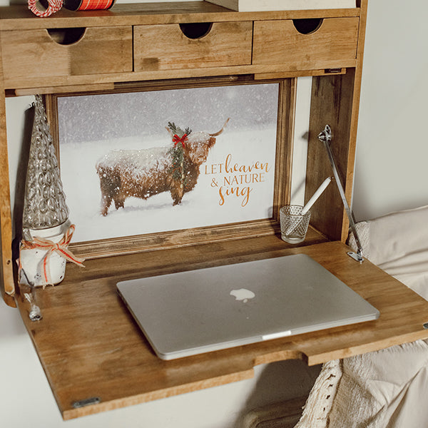 Rustic Oak Wood Fold Down Shelf (Online Exclusive)