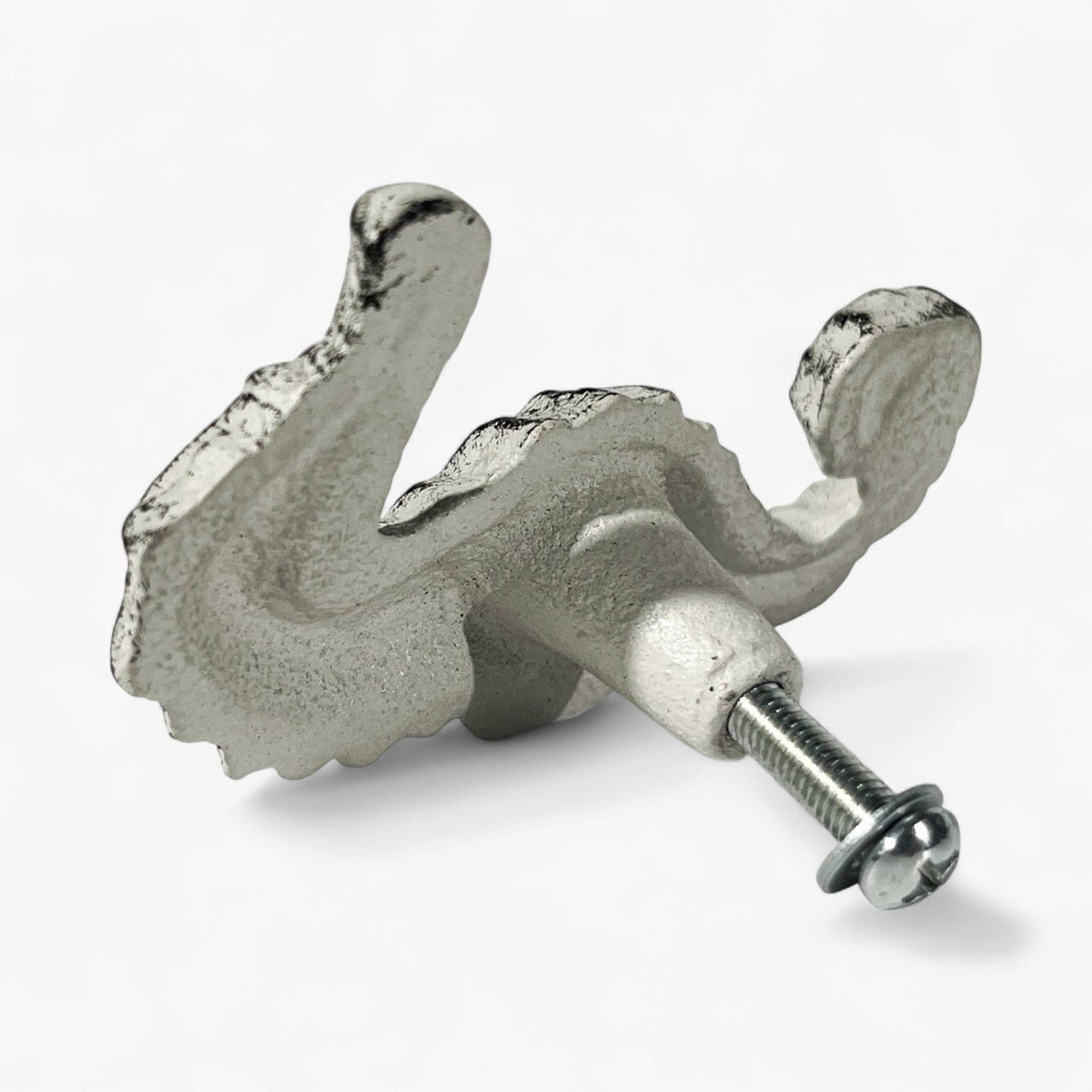 Seahorse Drawer Pull, (Online Exclusive) Distressed White Cast Iron Cabinet Knob