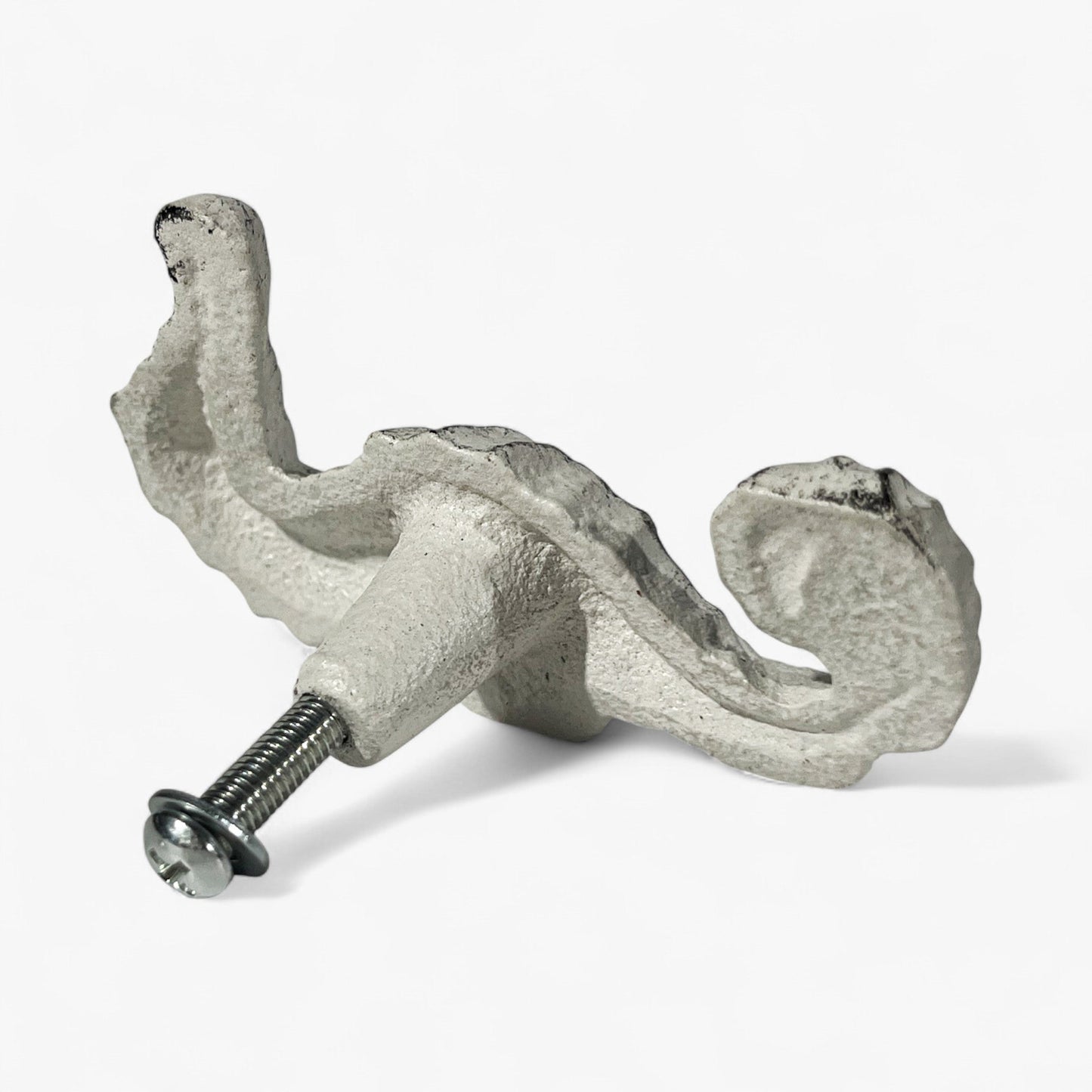 Seahorse Drawer Pull, (Online Exclusive) Distressed White Cast Iron Cabinet Knob